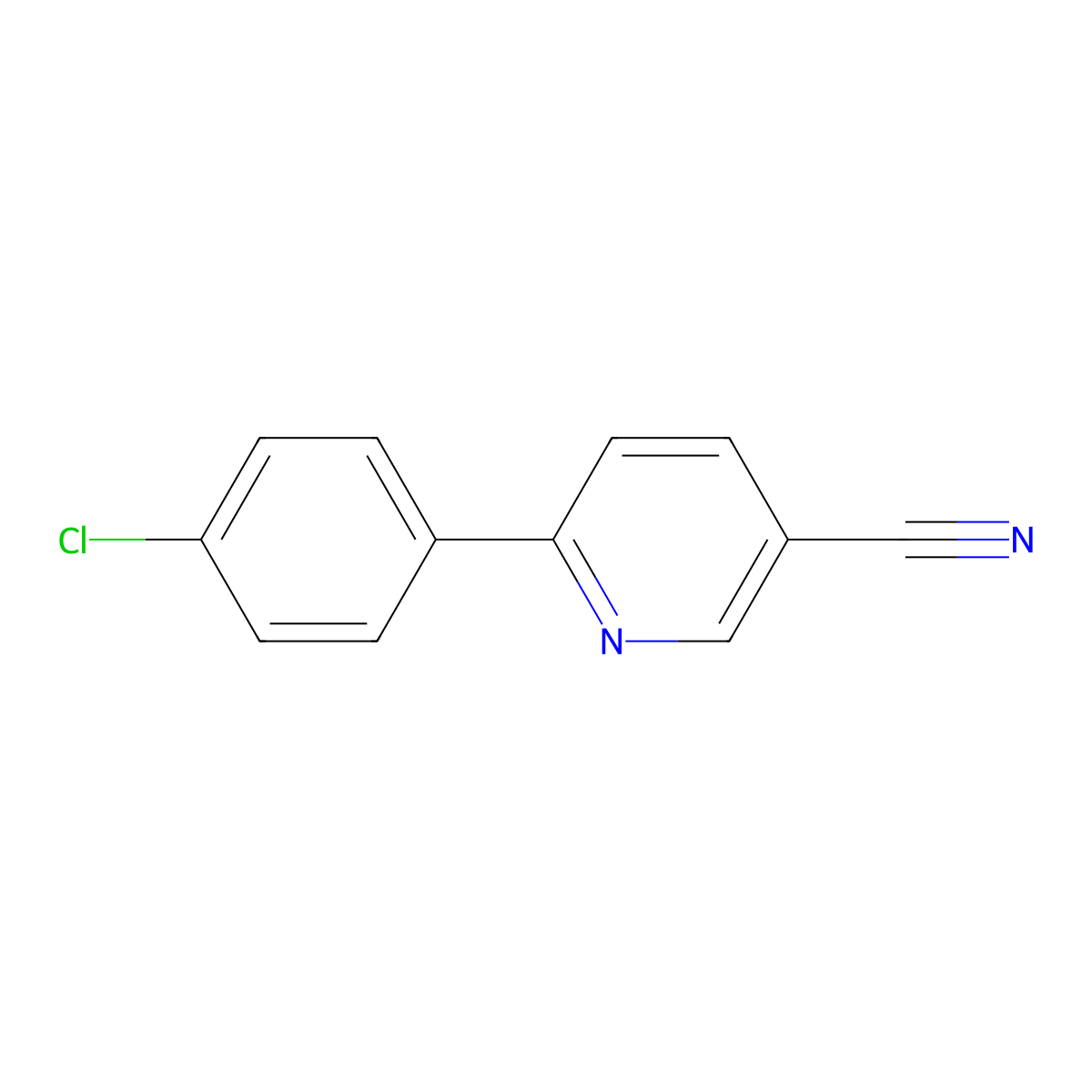 6-(4-Chlorophenyl)pyridine-3-carbonitrile molecular structure, CAS 84596-42-9