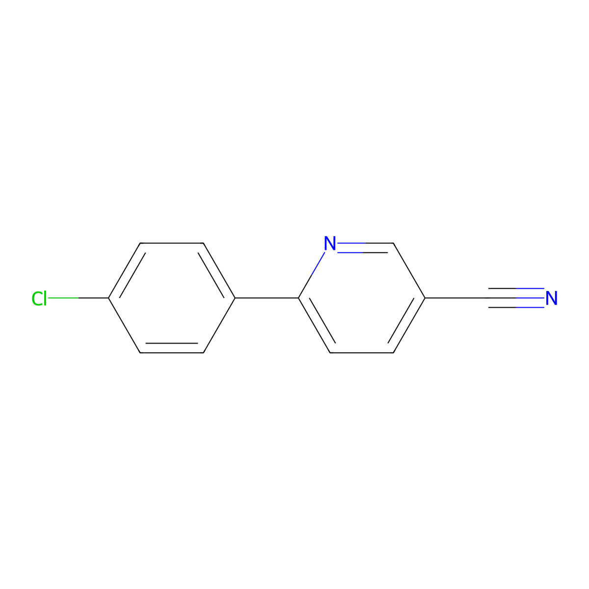 6-(4-Chlorophenyl)pyridine-3-carbonitrile molecular structure, CAS 84596-42-9