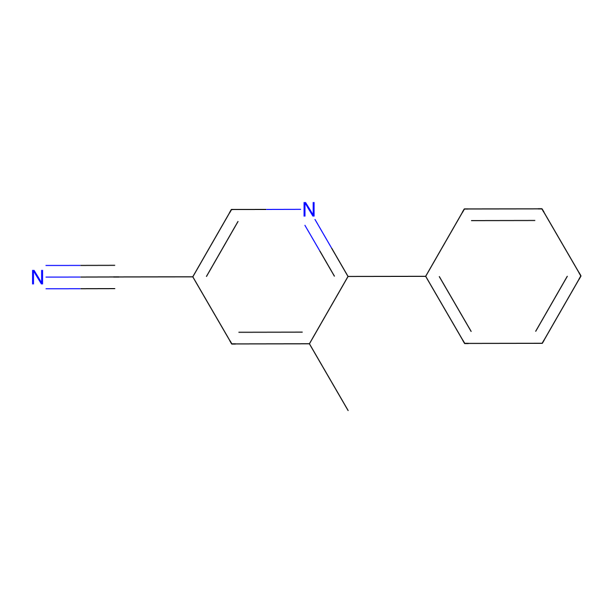 5-Methyl-6-phenylpyridine-3-carbonitrile molecular structure, CAS 84596-48-5
