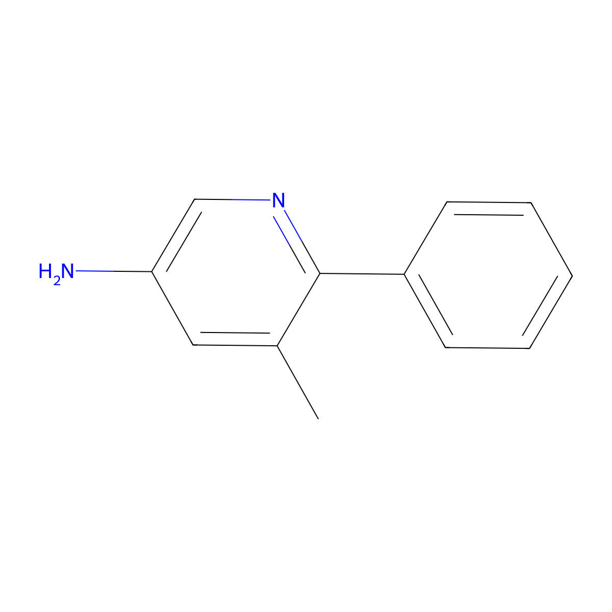 5-Methyl-6-phenylpyridin-3-amine molecular structure, CAS 84596-50-9