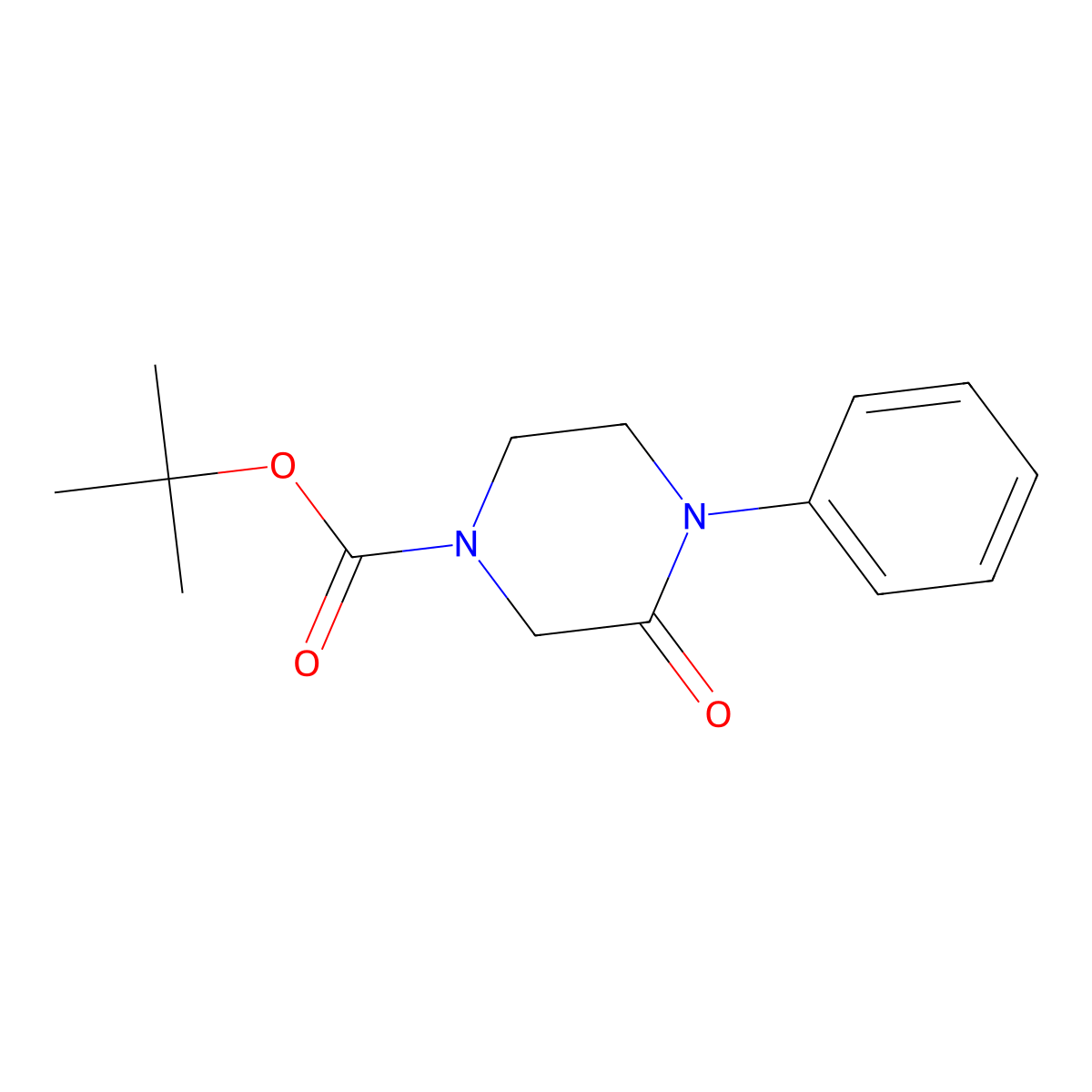tert-Butyl 3-oxo-4-phenylpiperazine-1-carboxylate molecular structure, CAS 845973-49-1