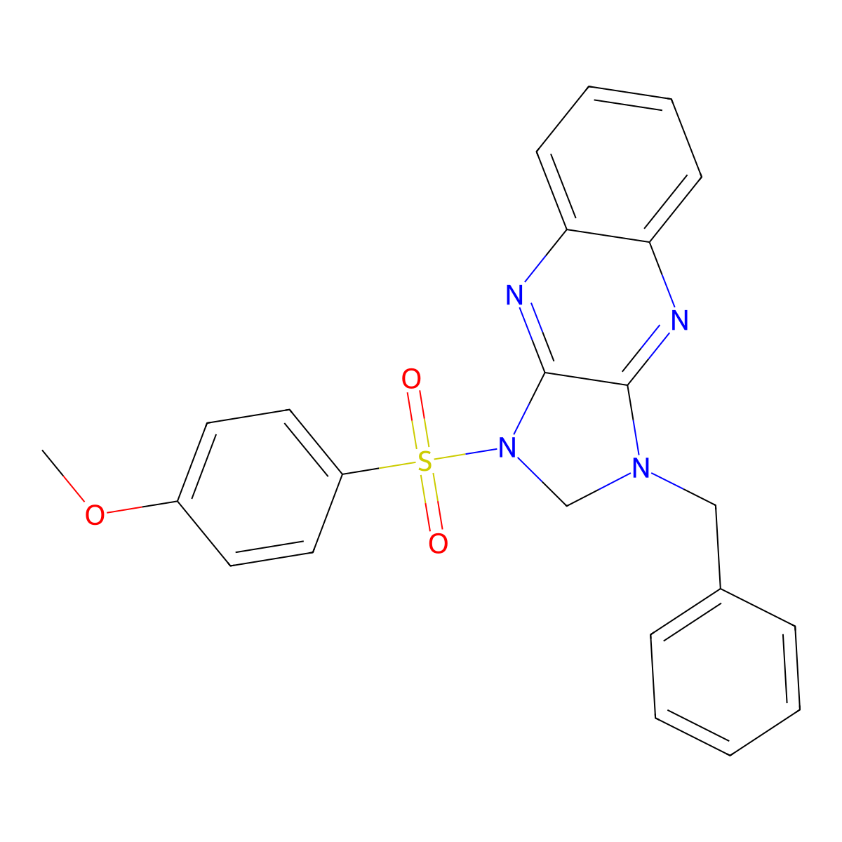 1-benzyl-3-((4-methoxyphenyl)sulfonyl)-2,3-dihydro-1H-imidazo[4,5-b]quinoxaline molecular structure, CAS 845982-73-2