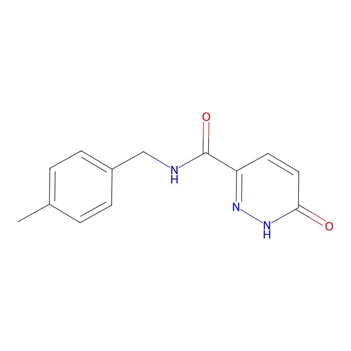 N-(4-methylbenzyl)-6-oxo-1,6-dihydropyridazine-3-carboxamide molecular structure, CAS 845983-71-3