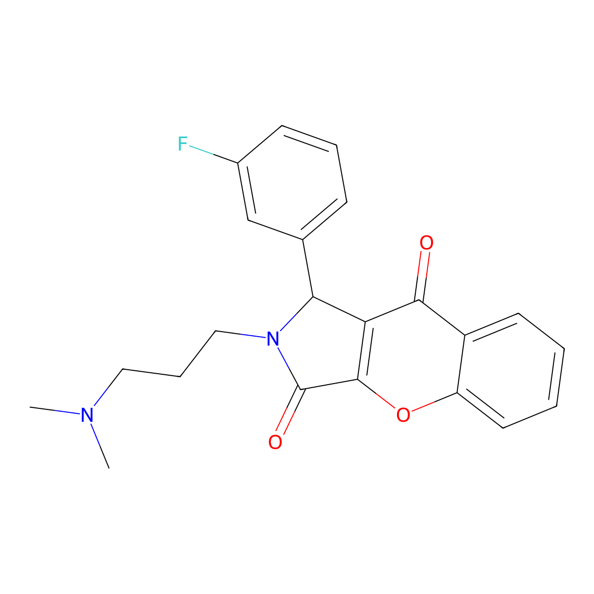 2-(3-(Dimethylamino)propyl)-1-(3-fluorophenyl)-1,2-dihydrochromeno[2,3-c]pyrrole-3,9-dione molecular structure, CAS 845984-44-3
