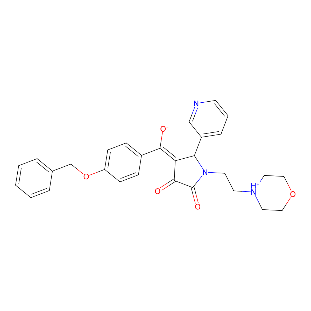 4-[4-(benzyloxy)benzoyl]-3-hydroxy-1-[2-(morpholin-4-yl)ethyl]-5-(pyridin-3-yl)-2,5-dihydro-1H-pyrrol-2-one molecular structure, CAS 845985-12-8