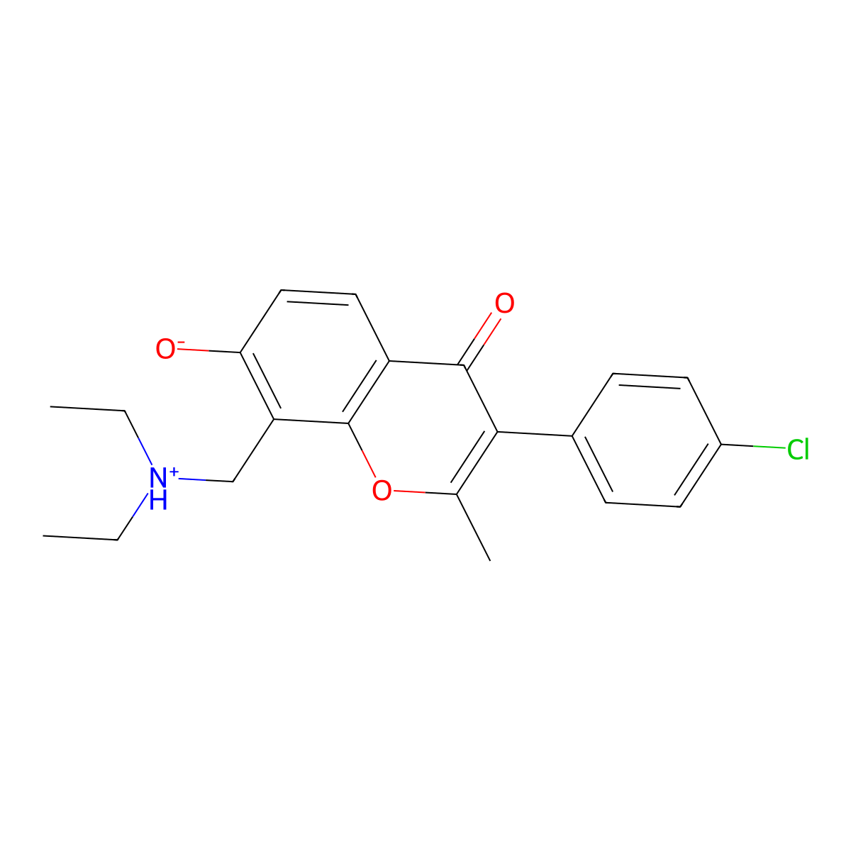 3-(4-chlorophenyl)-8-[(diethylamino)methyl]-7-hydroxy-2-methyl-4H-chromen-4-one molecular structure, CAS 845987-35-1