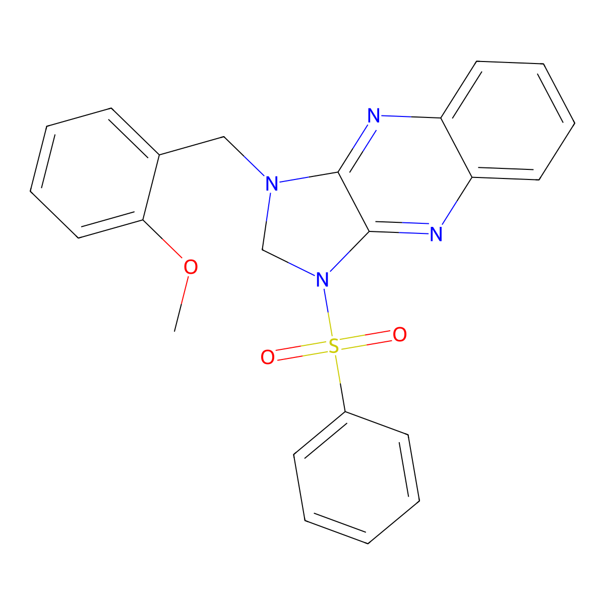 1-(2-methoxybenzyl)-3-(phenylsulfonyl)-2,3-dihydro-1H-imidazo[4,5-b]quinoxaline molecular structure, CAS 845989-07-3