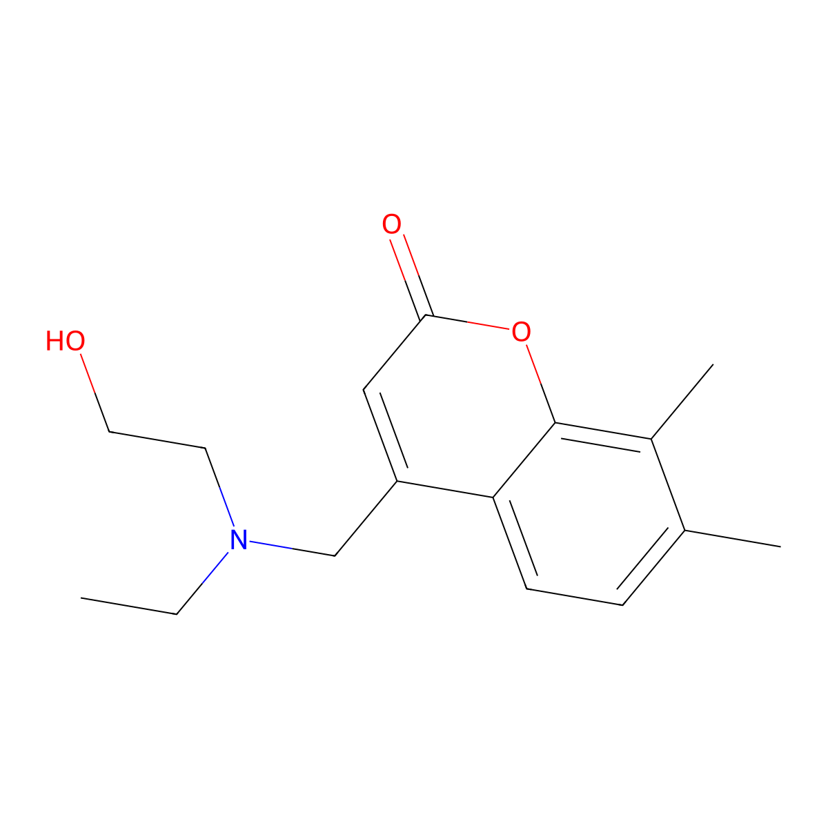 4-((ethyl(2-hydroxyethyl)amino)methyl)-7,8-dimethyl-2H-chromen-2-one molecular structure, CAS 845989-97-1