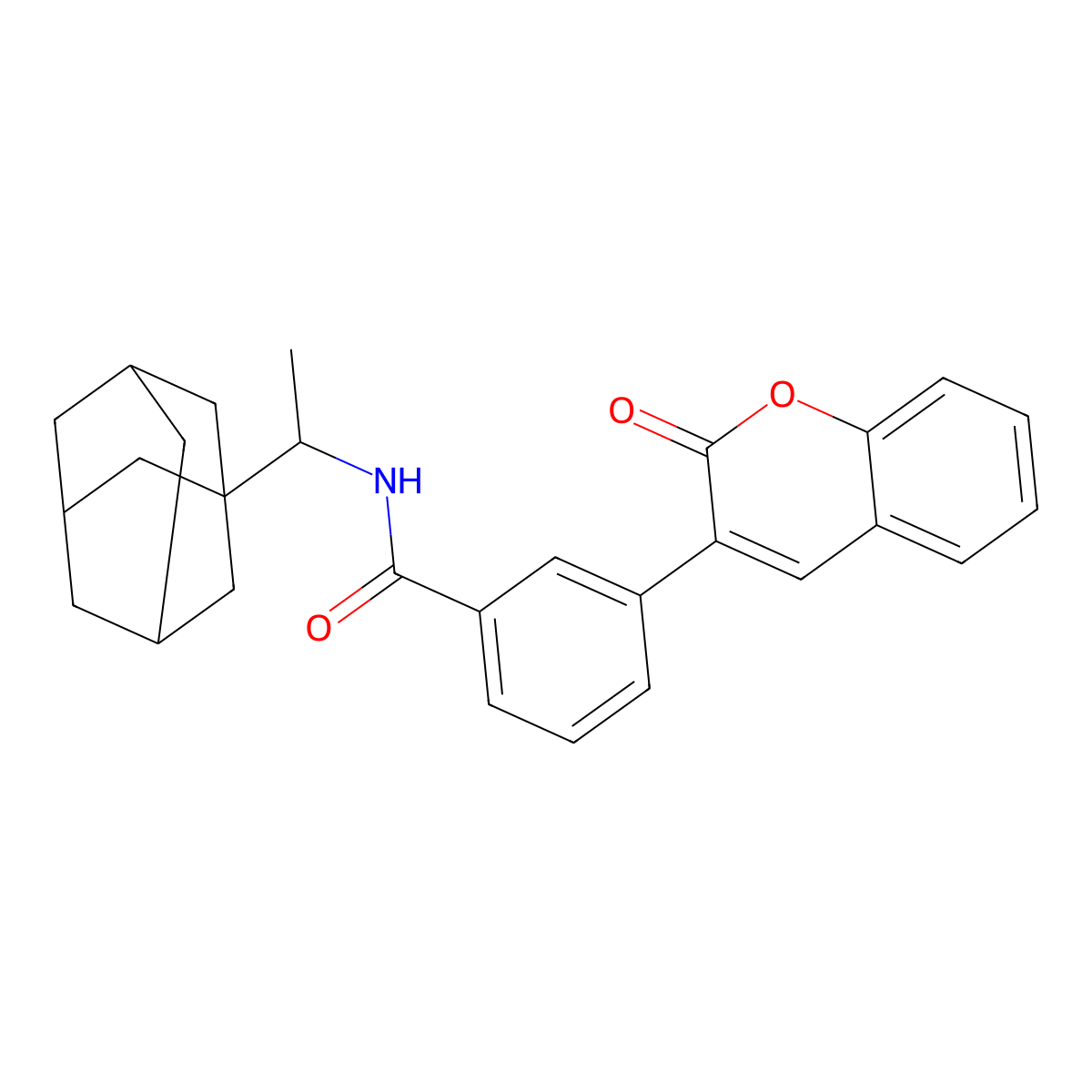N-[1-(1-adamantyl)ethyl]-3-(2-oxochromen-3-yl)benzamide molecular structure, CAS 845990-09-2