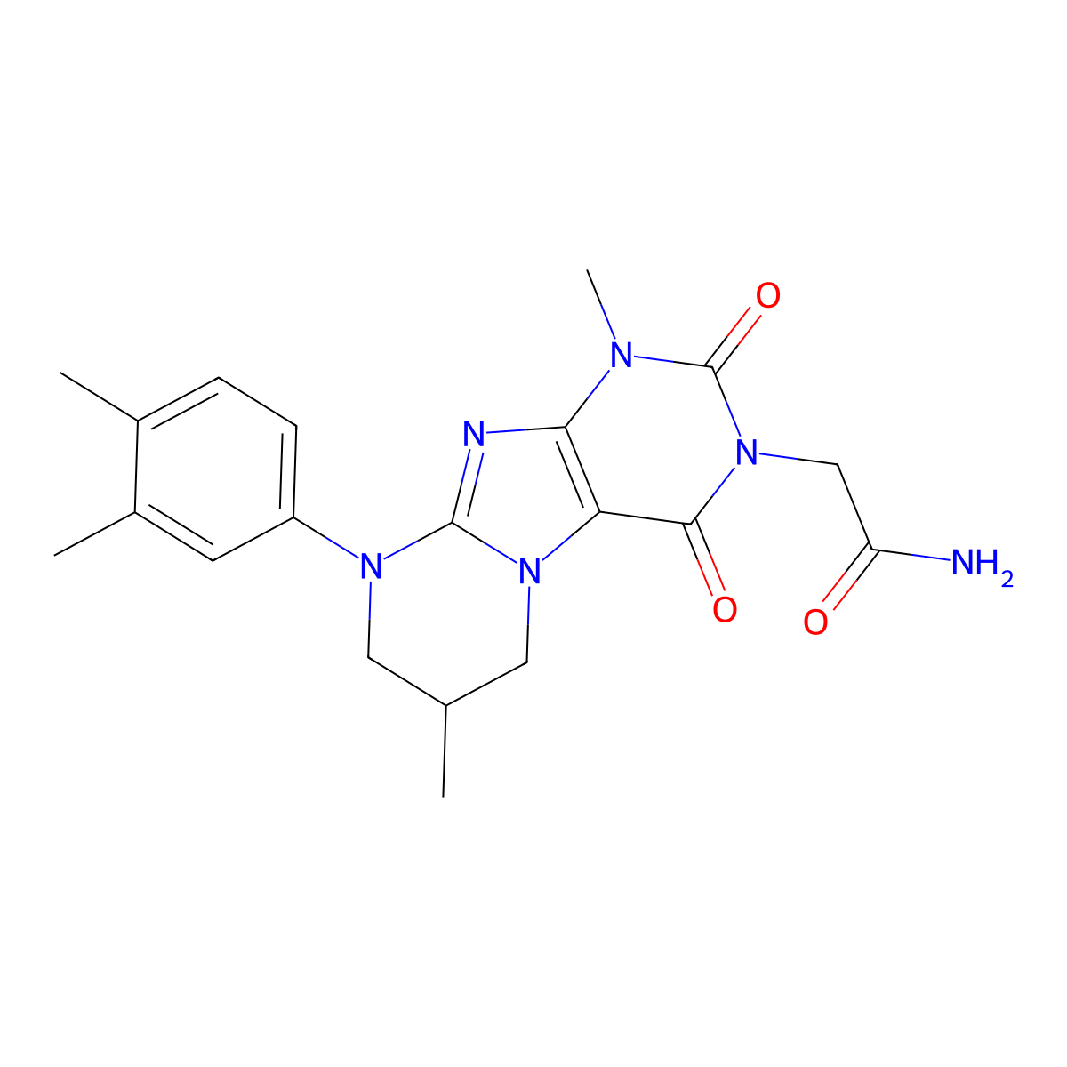 2-[9-(3,4-dimethylphenyl)-1,7-dimethyl-2,4-dioxo-7,8-dihydro-6H-purino[7,8-a]pyrimidin-3-yl]acetamide molecular structure, CAS 845991-76-6