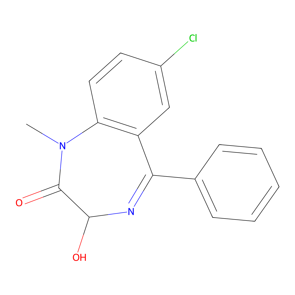 Temazepam molecular structure, CAS 846-50-4