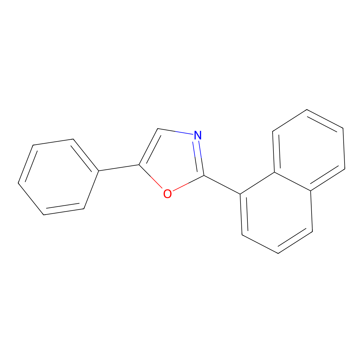 2-(1-Naphthyl)-5-phenyloxazole molecular structure, CAS 846-63-9