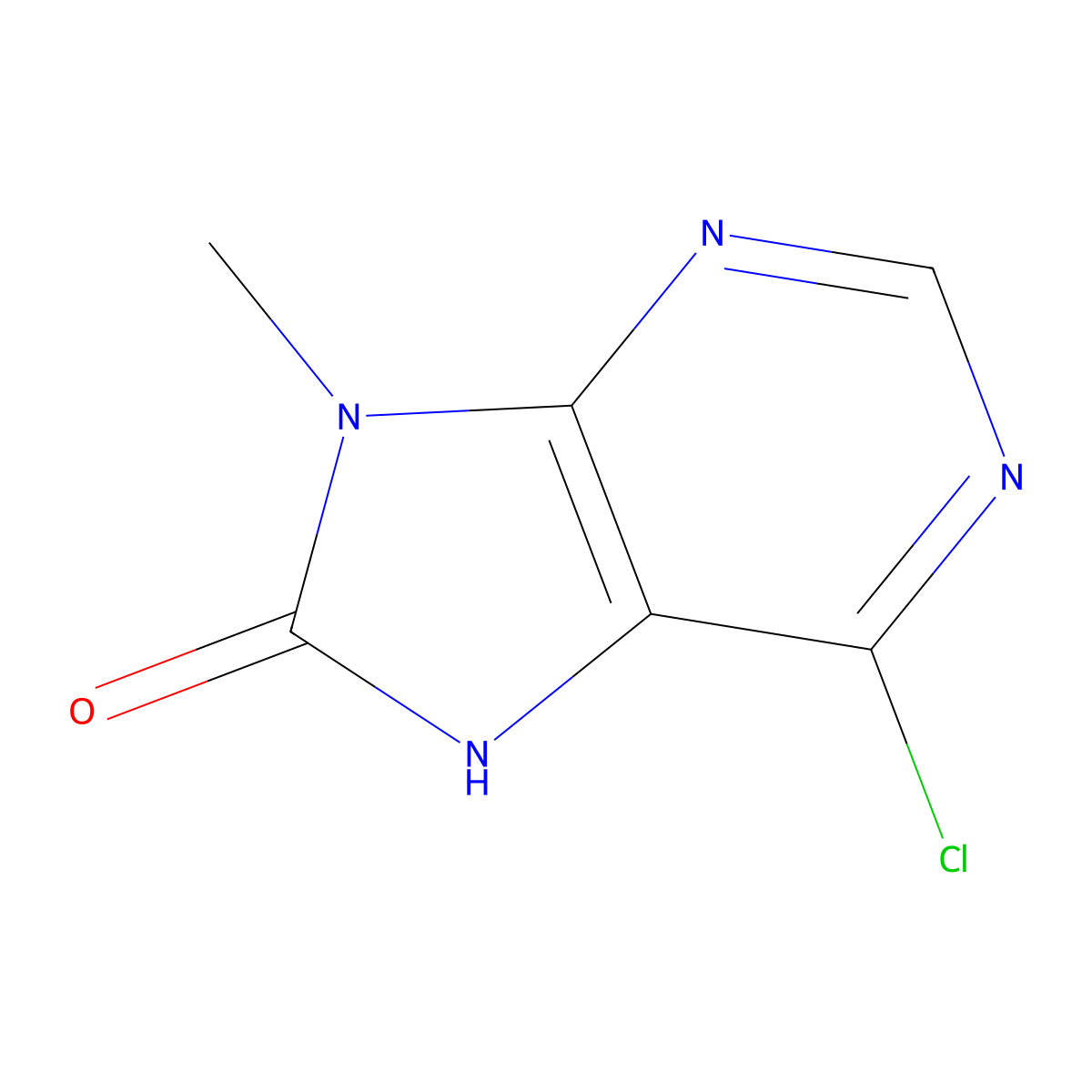 6-Chloro-9-methyl-7H-purin-8(9H)-one molecular structure, CAS 84602-79-9