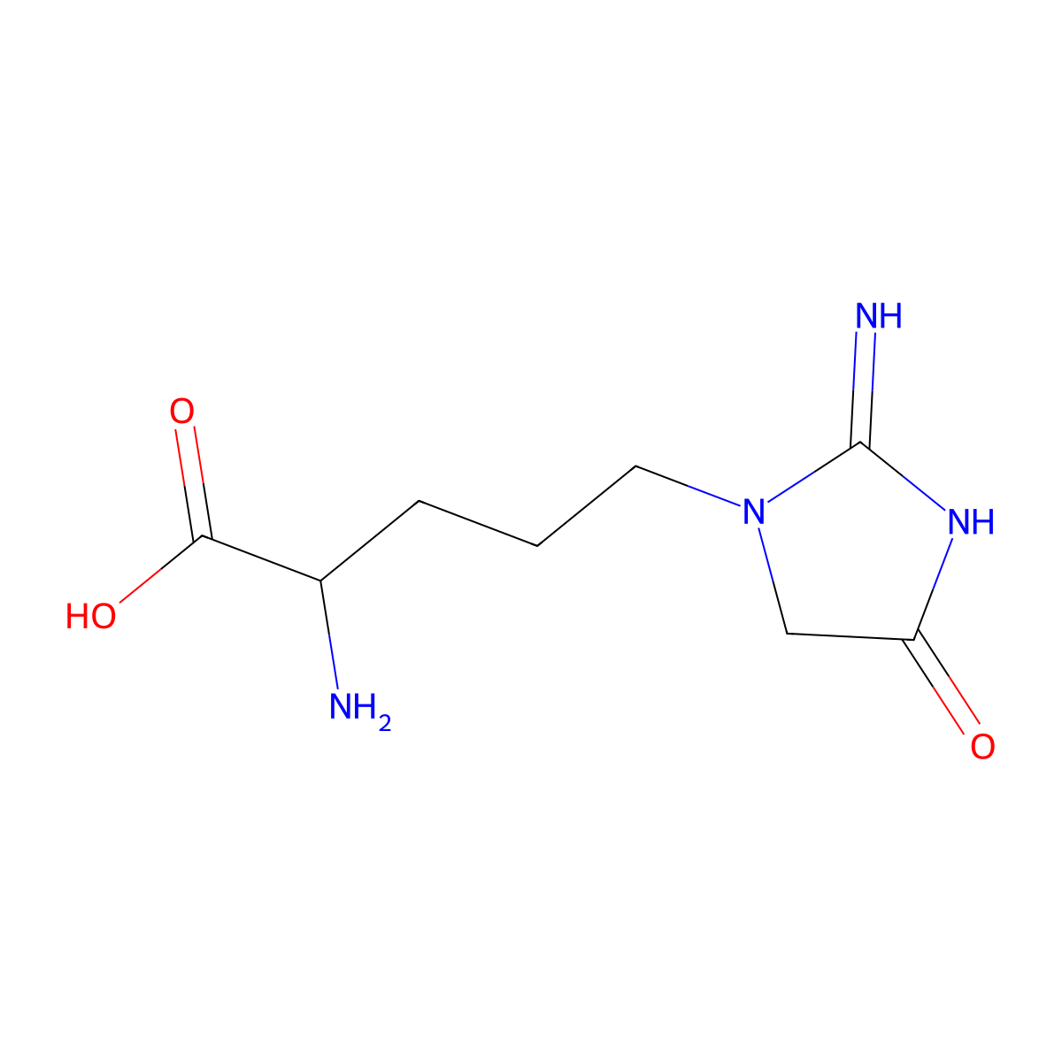 (S)-2-Amino-5-(2-amino-4-oxo-4,5-dihydro-1H-imidazol-1-yl)pentanoic acid molecular structure, CAS 846021-23-6