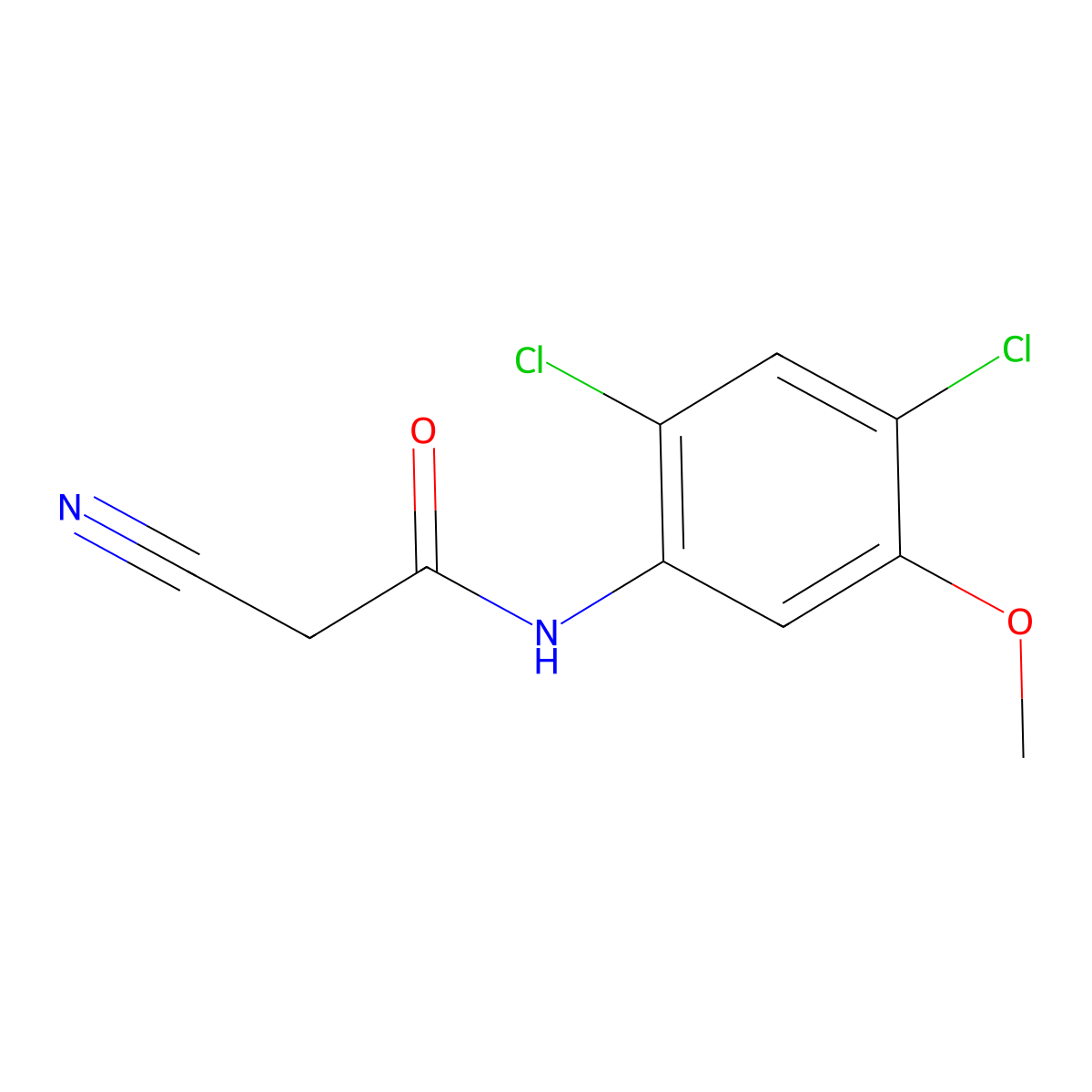 2-cyano-N-(2,4-dichloro-5-methoxyphenyl)acetamide molecular structure, CAS 846023-24-3