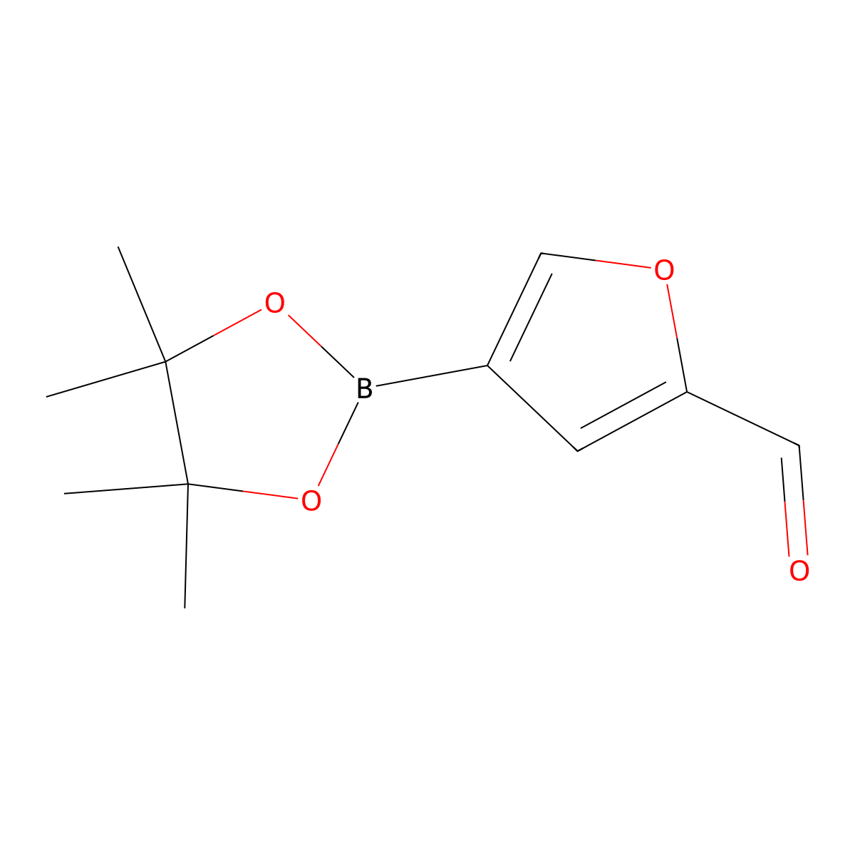 4-(4,4,5,5-Tetramethyl-1,3,2-dioxaborolan-2-yl)furan-2-carbaldehyde molecular structure, CAS 846023-58-3