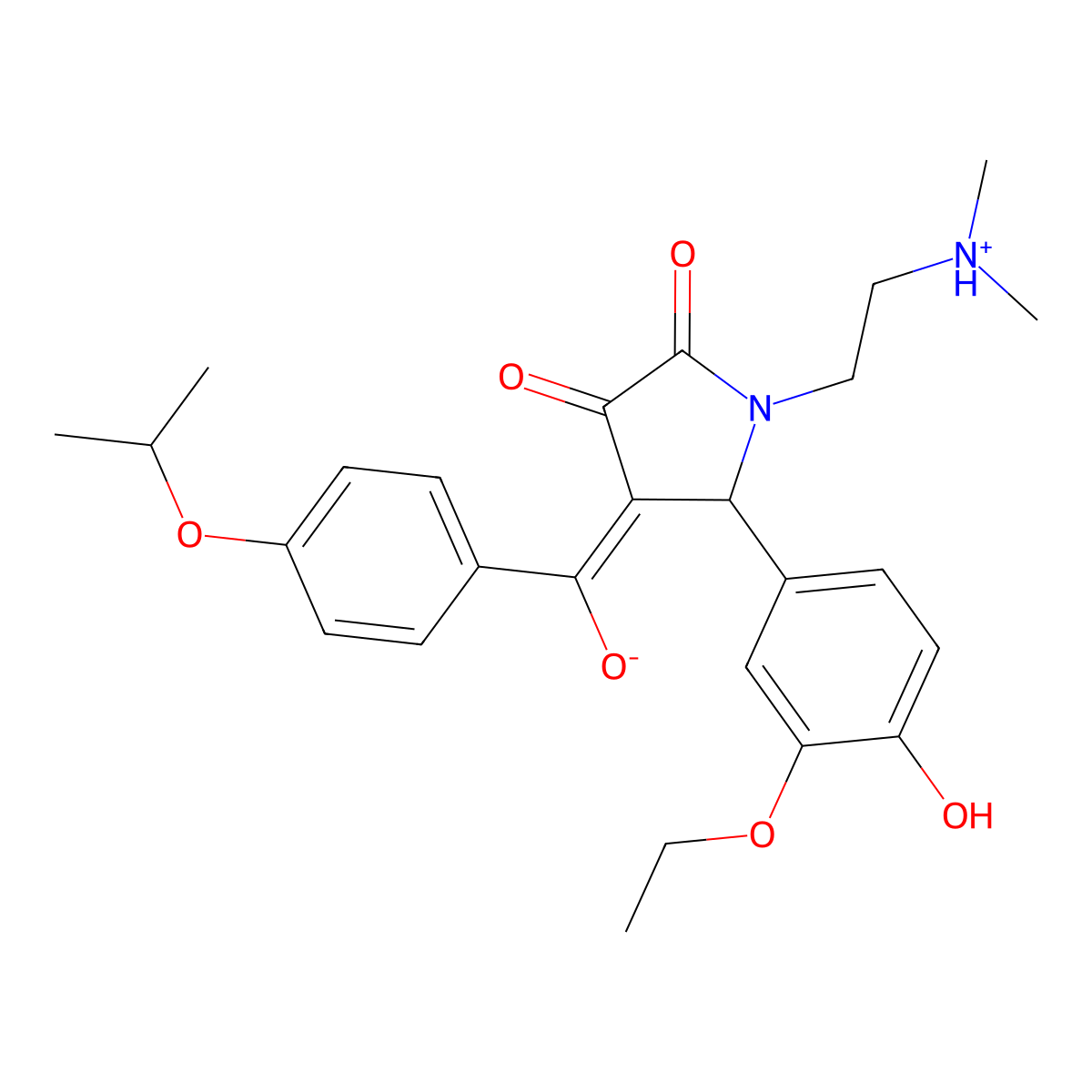 1-[2-(dimethylamino)ethyl]-5-(3-ethoxy-4-hydroxyphenyl)-3-hydroxy-4-[4-(propan-2-yloxy)benzoyl]-2,5-dihydro-1H-pyrrol-2-one molecular structure, CAS 846025-21-6