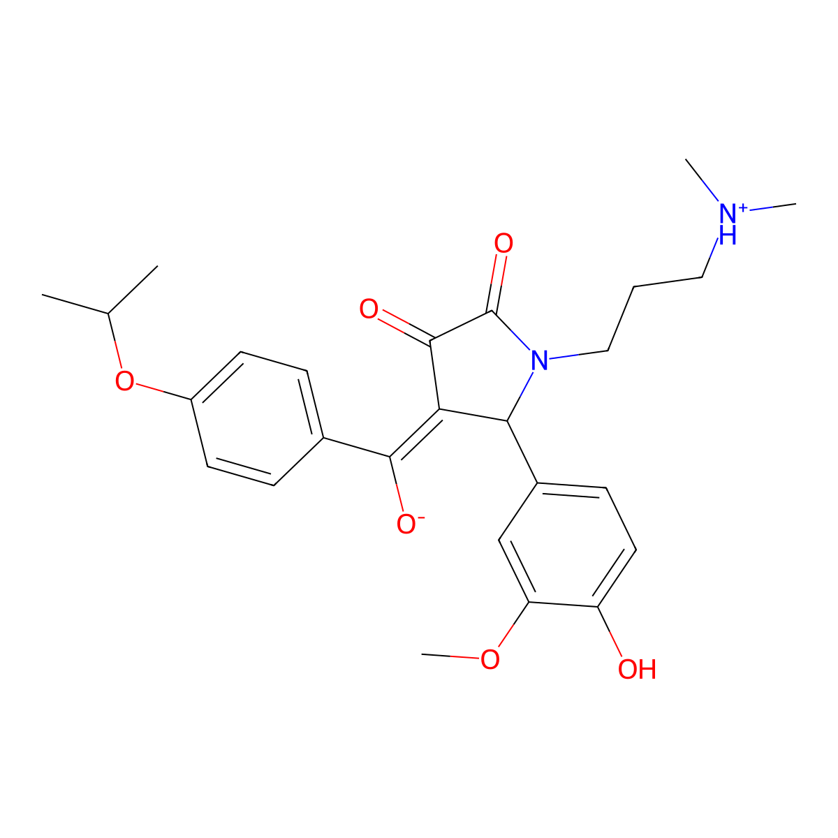 1-[3-(dimethylamino)propyl]-3-hydroxy-5-(4-hydroxy-3-methoxyphenyl)-4-[4-(propan-2-yloxy)benzoyl]-2,5-dihydro-1H-pyrrol-2-one molecular structure, CAS 846026-12-8