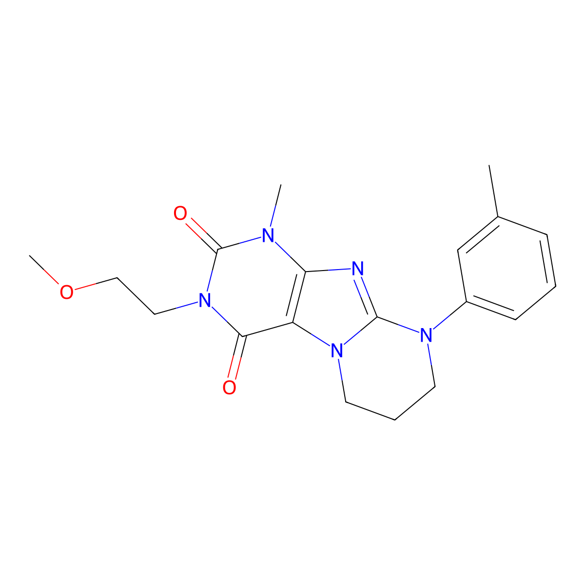 3-(2-methoxyethyl)-1-methyl-9-(3-methylphenyl)-7,8-dihydro-6H-purino[7,8-a]pyrimidine-2,4-dione molecular structure, CAS 846026-31-1