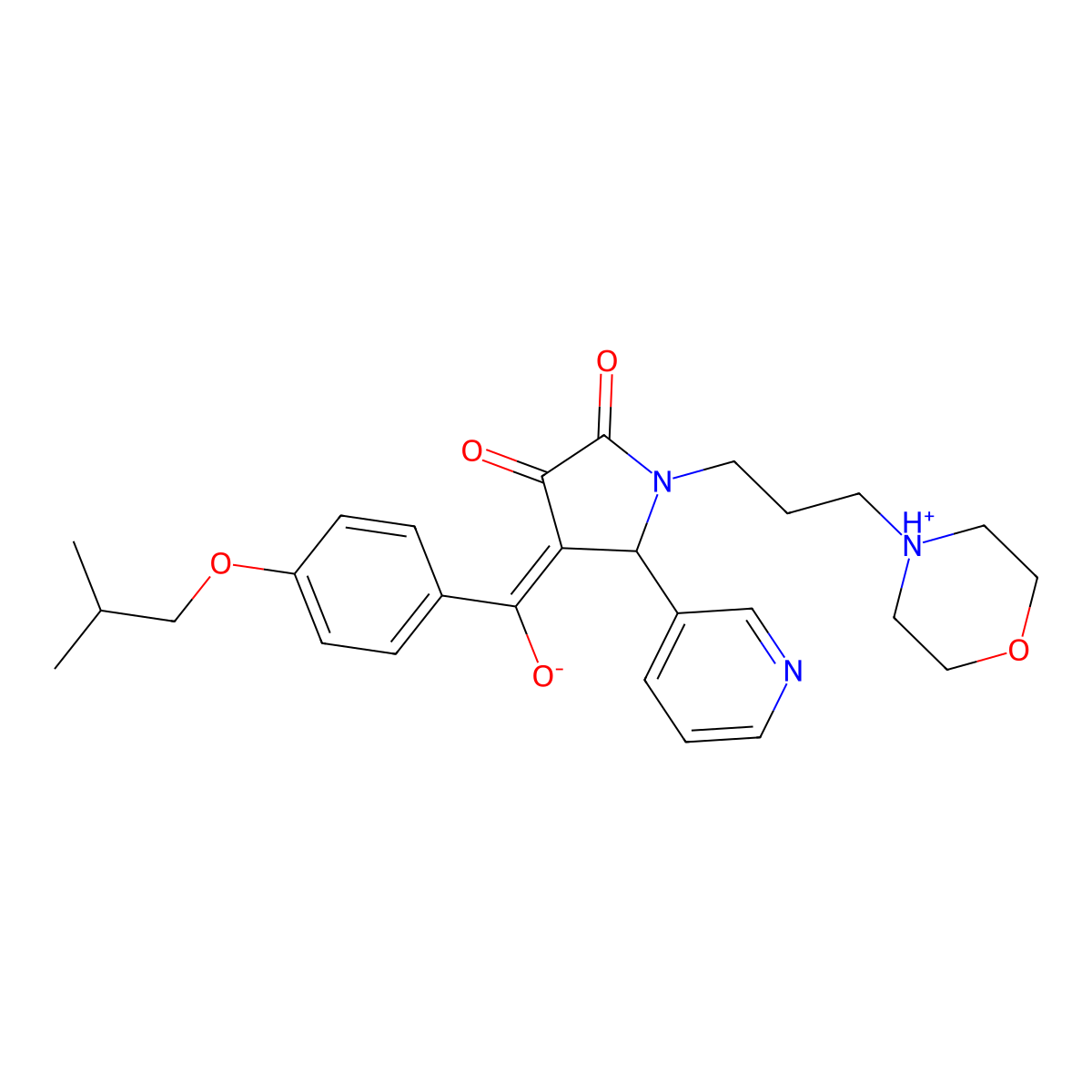 3-hydroxy-4-[4-(2-methylpropoxy)benzoyl]-1-[3-(morpholin-4-yl)propyl]-5-(pyridin-3-yl)-2,5-dihydro-1H-pyrrol-2-one molecular structure, CAS 846029-01-4