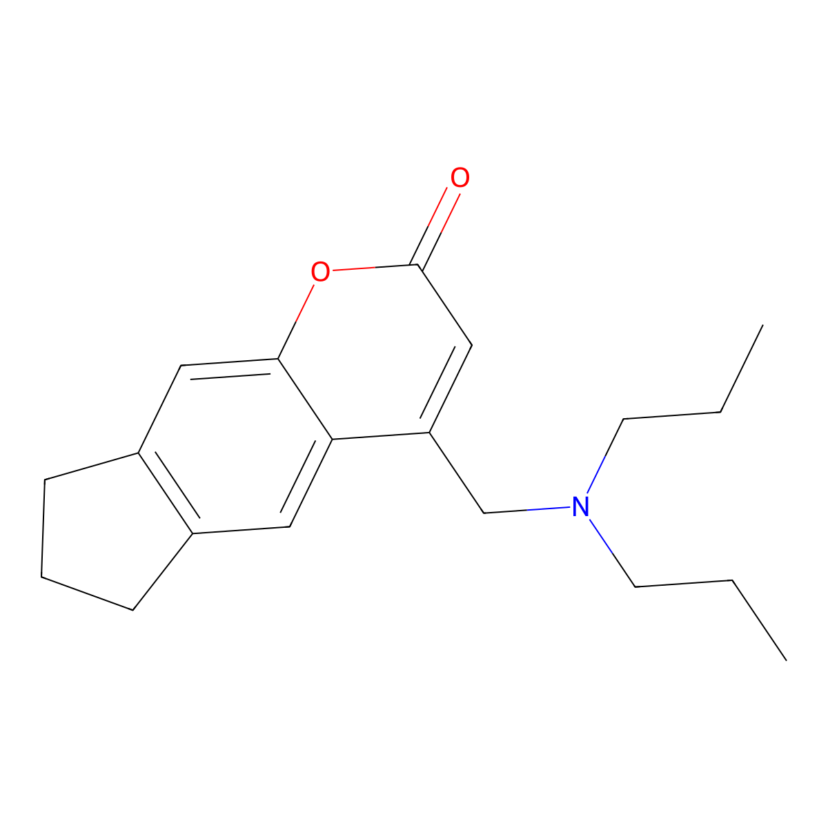4-((dipropylamino)methyl)-7,8-dihydrocyclopenta[g]chromen-2(6H)-one molecular structure, CAS 846029-10-5