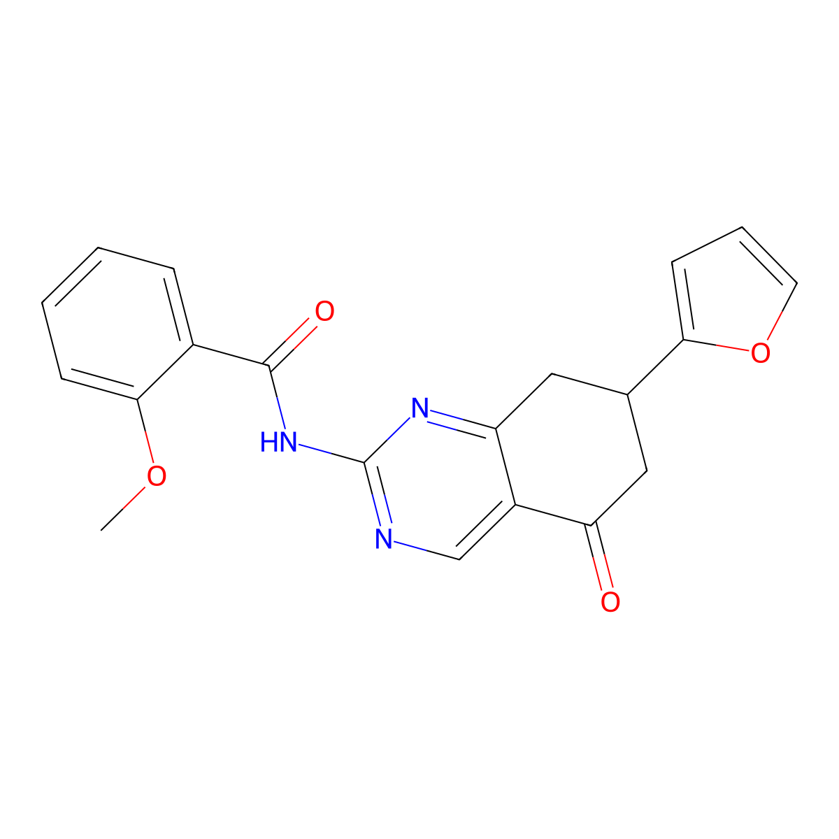 N-[7-(furan-2-yl)-5-oxo-5,6,7,8-tetrahydroquinazolin-2-yl]-2-methoxybenzamide molecular structure, CAS 846029-32-1