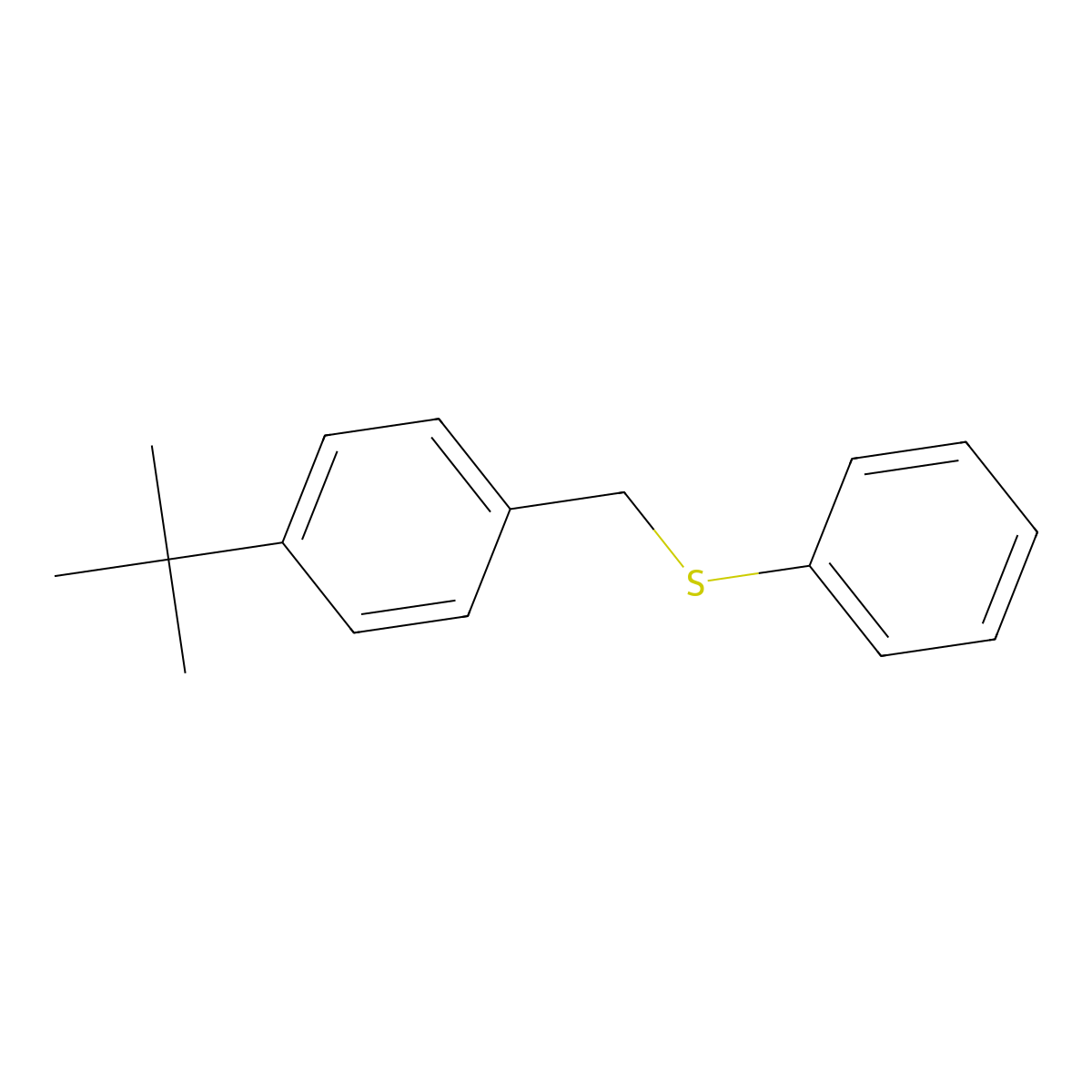 1-Tert-butyl-4-[(phenylsulfanyl)methyl]benzene molecular structure, CAS 84603-18-9