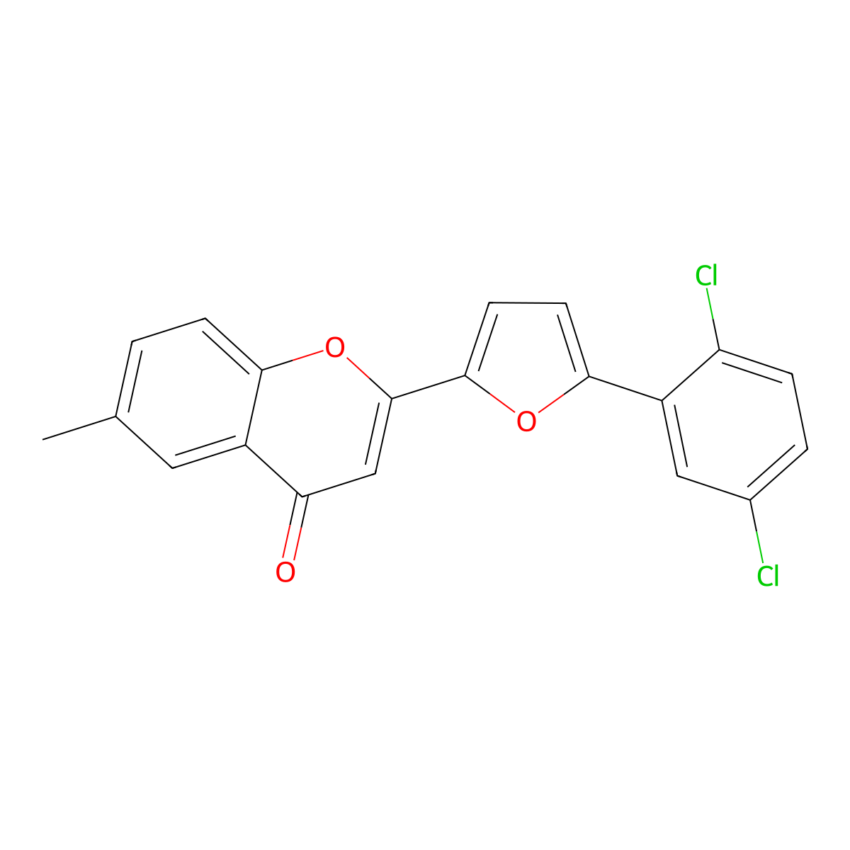 2-[5-(2,5-dichlorophenyl)furan-2-yl]-6-methyl-4H-chromen-4-one molecular structure, CAS 846030-56-6