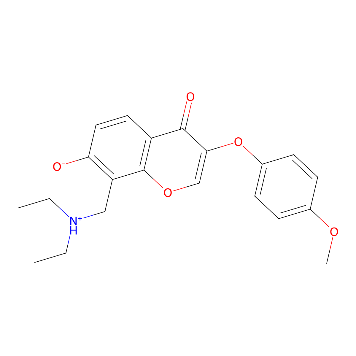 8-((diethylamino)methyl)-7-hydroxy-3-(4-methoxyphenoxy)-4H-chromen-4-one molecular structure, CAS 846030-84-0