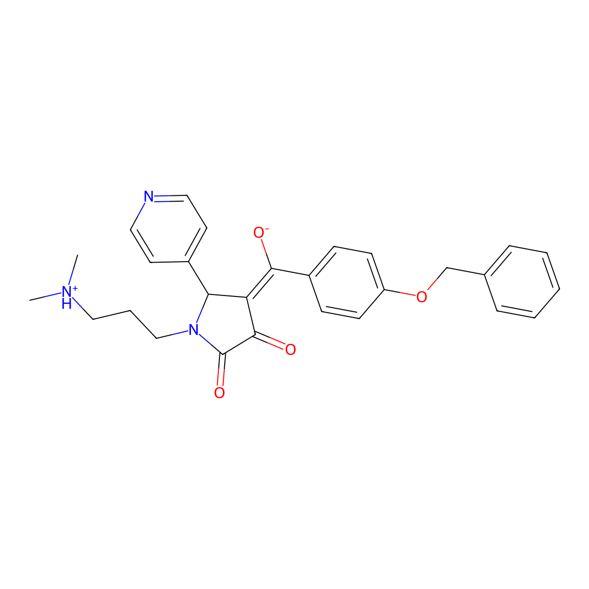 4-[4-(benzyloxy)benzoyl]-1-[3-(dimethylamino)propyl]-3-hydroxy-5-(pyridin-4-yl)-2,5-dihydro-1H-pyrrol-2-one molecular structure, CAS 846031-01-4