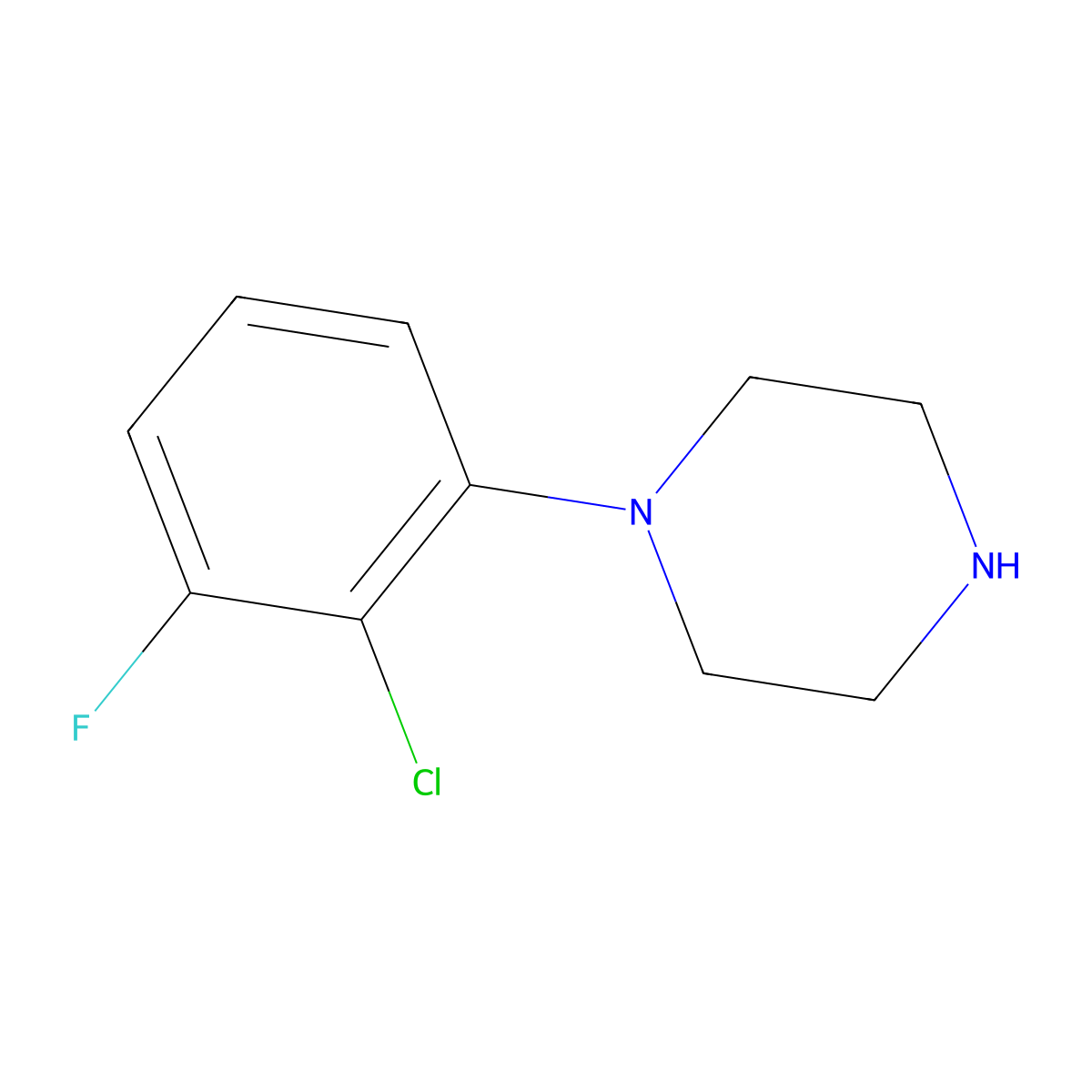1-(2-Chloro-3-fluorophenyl)piperazine molecular structure, CAS 846031-32-1