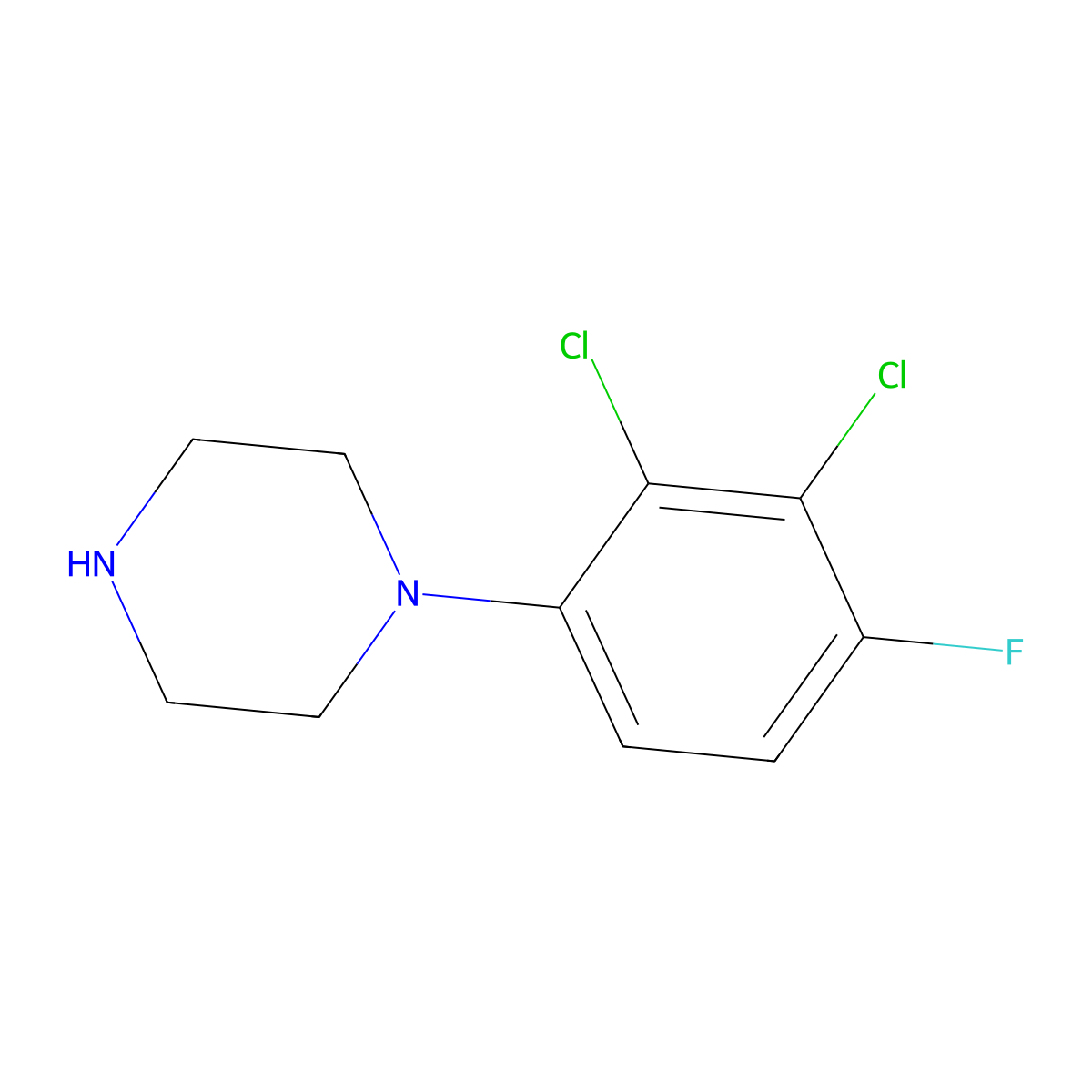 1-(2,3-Dichloro-4-fluorophenyl)piperazine molecular structure, CAS 846031-39-8