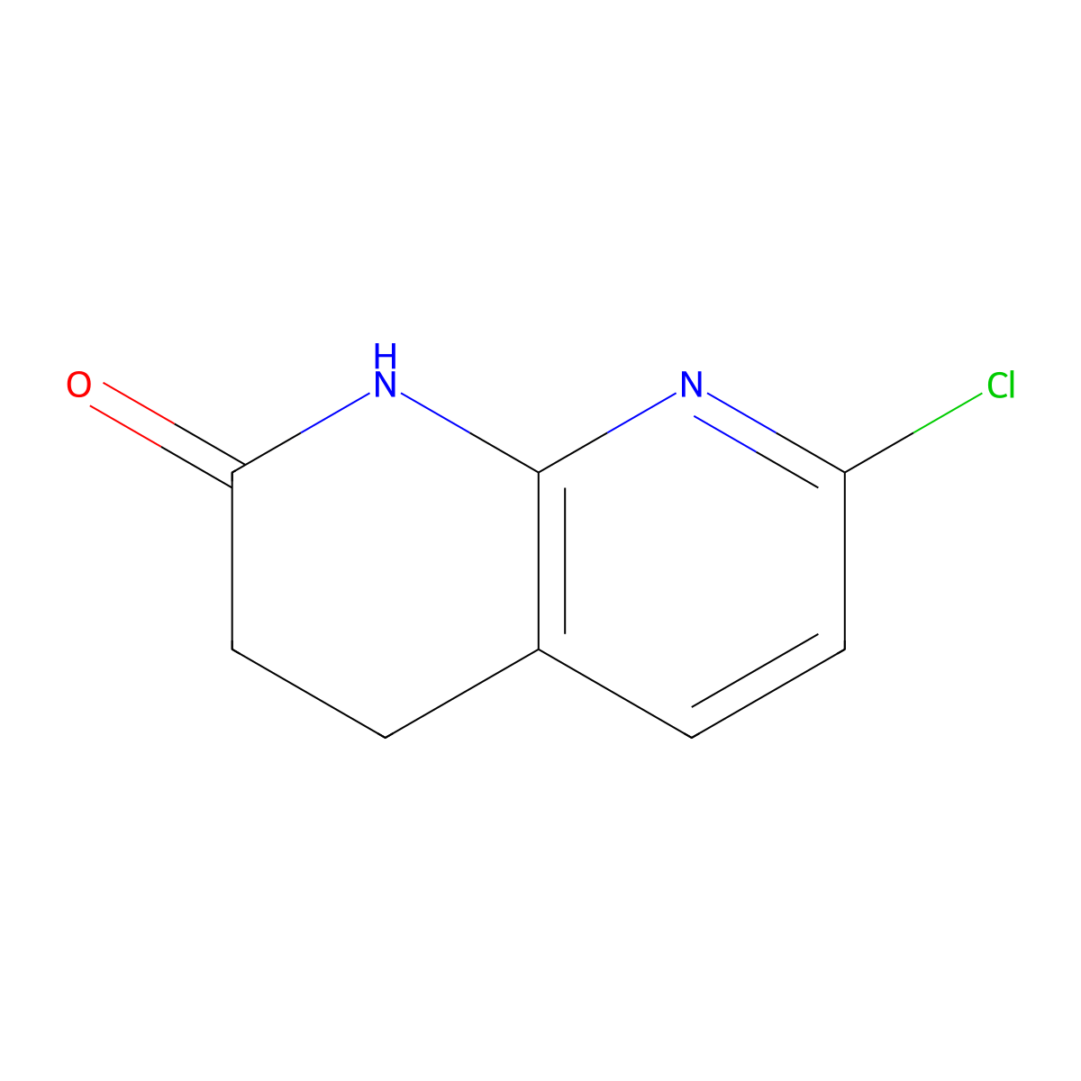 7-chloro-3,4-dihydro-1,8-naphthyridin-2(1H)-one molecular structure, CAS 846034-67-1