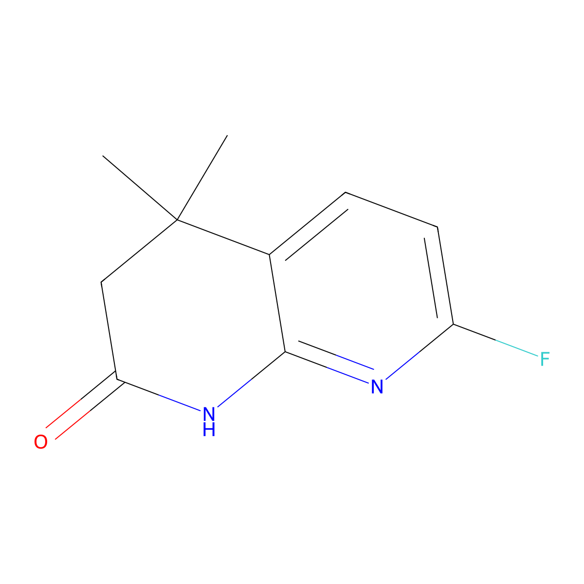 7-Fluoro-4,4-dimethyl-1,2,3,4-tetrahydro-1,8-naphthyridin-2-one molecular structure, CAS 846035-55-0