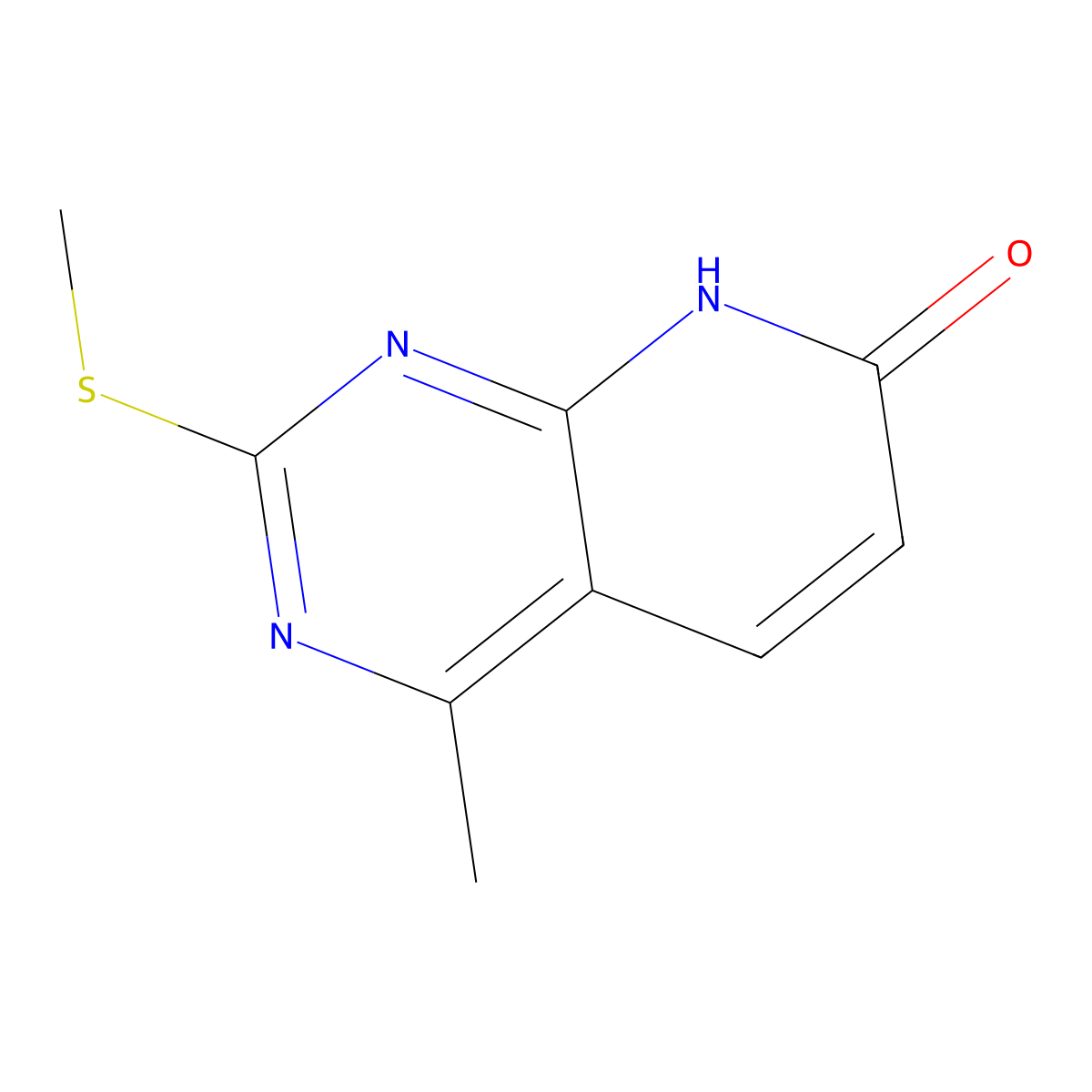 2-(Methylthio)-4-methyl-8H-pyrido[2,3-d]pyrimidin-7-one molecular structure, CAS 846036-77-9
