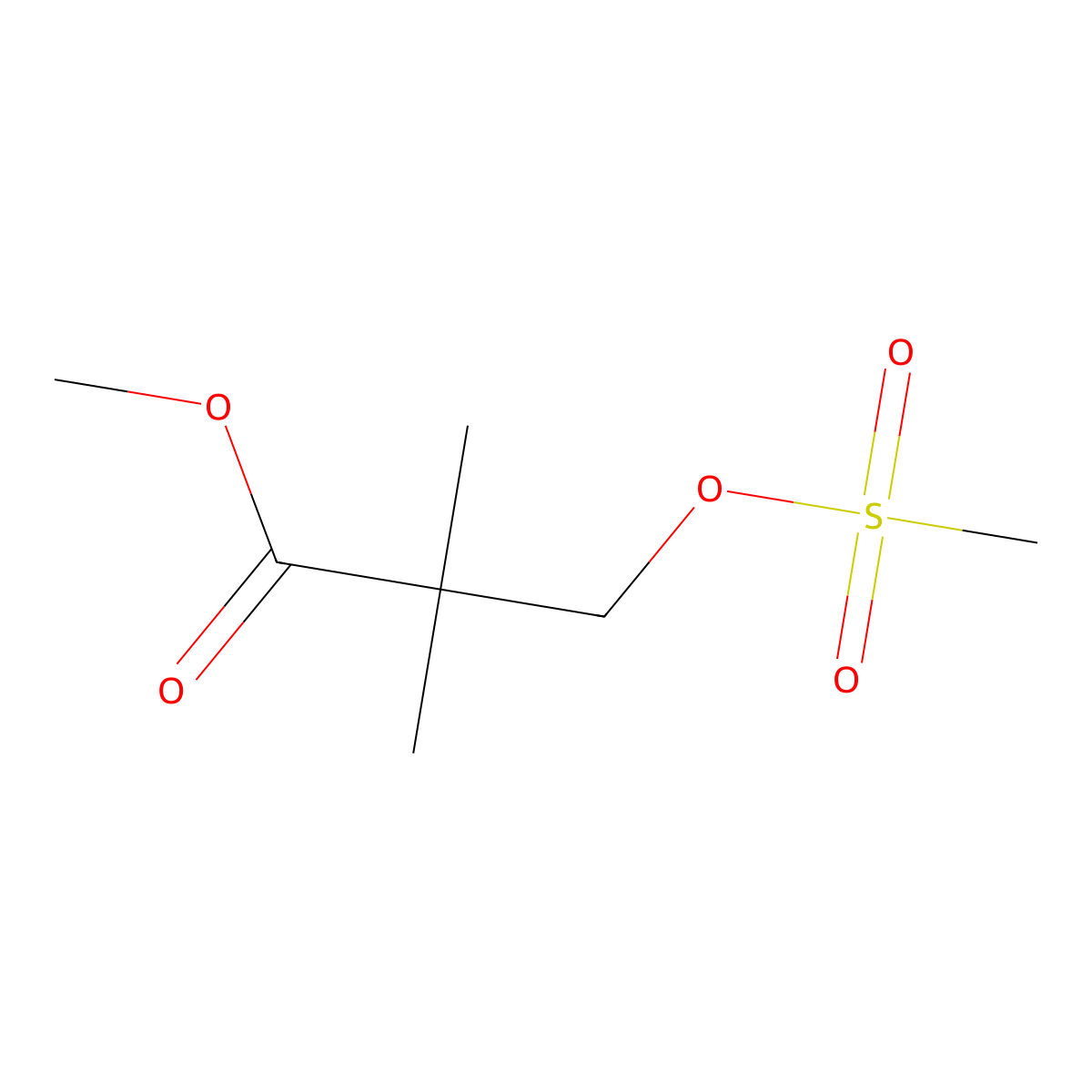 Methyl 2,2-dimethyl-3-((methylsulfonyl)oxy)propanoate molecular structure, CAS 846038-01-5