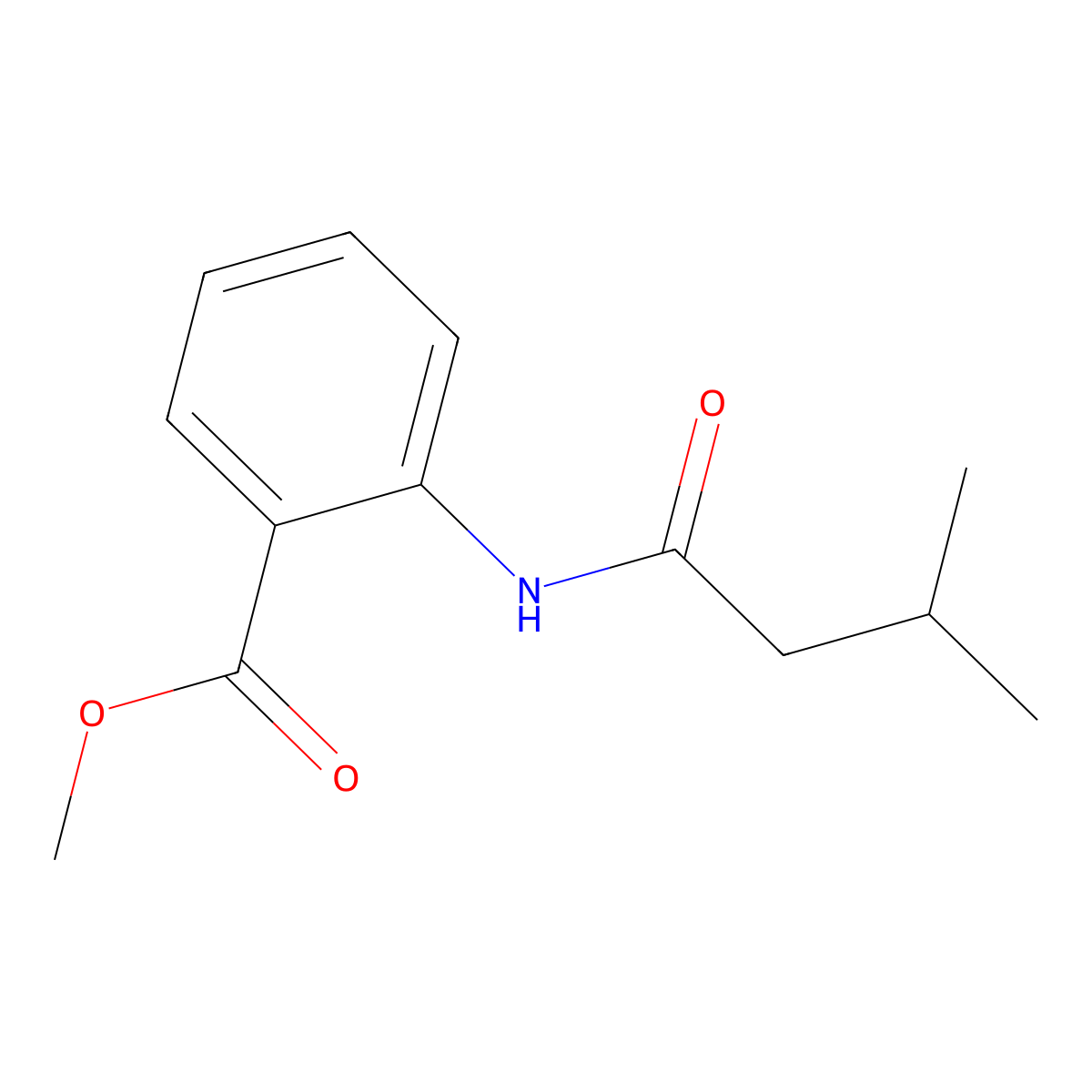 Methyl 2-((3-methyl-1-oxobutyl)amino)benzoate molecular structure, CAS 84604-44-4