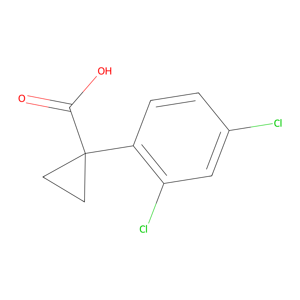 1-(2,4-Dichlorophenyl)cyclopropanecarboxylic acid molecular structure, CAS 84604-70-6