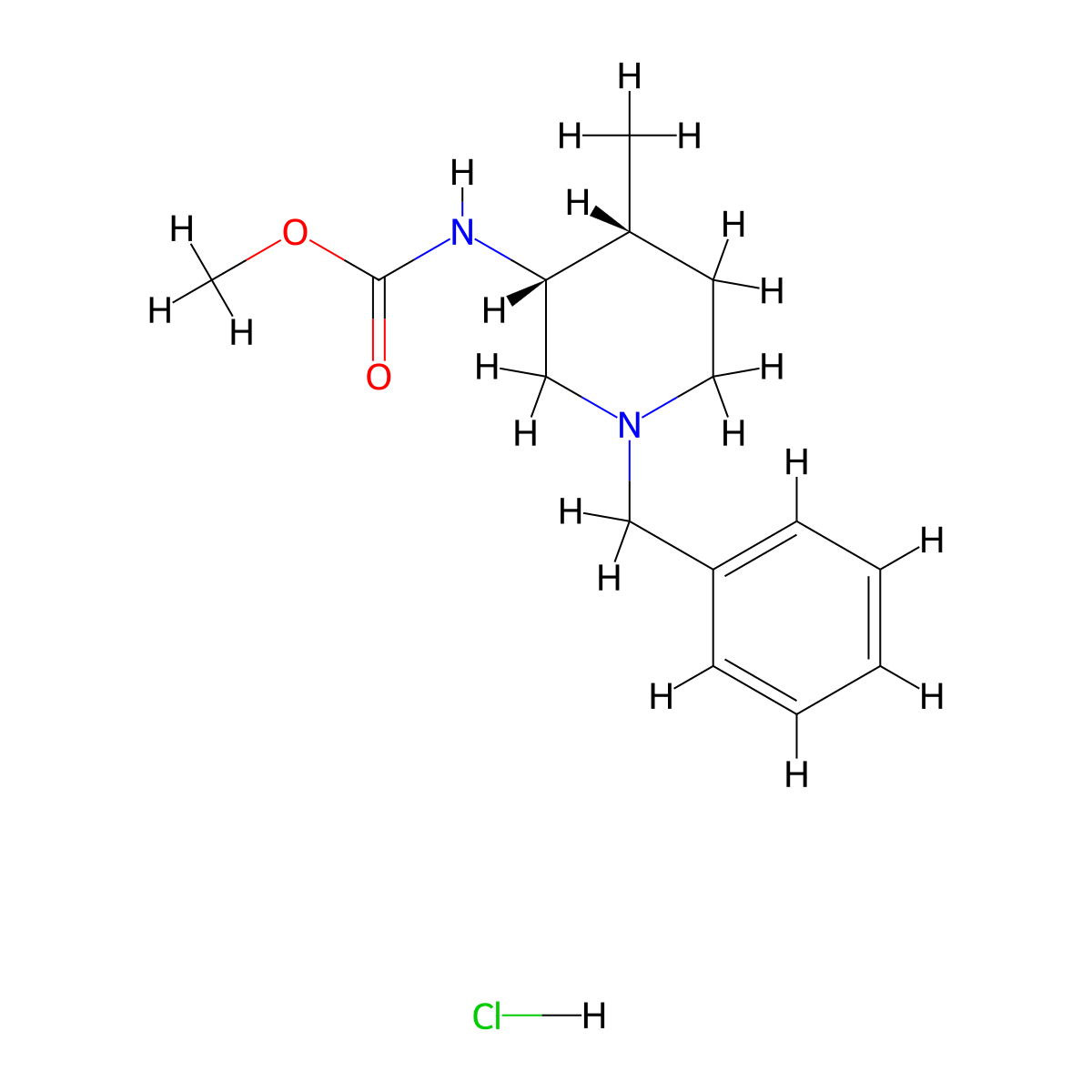 Methyl ((3R,4R)-1-benzyl-4-methylpiperidin-3-yl)carbamate hydrochloride molecular structure, CAS 846043-59-2