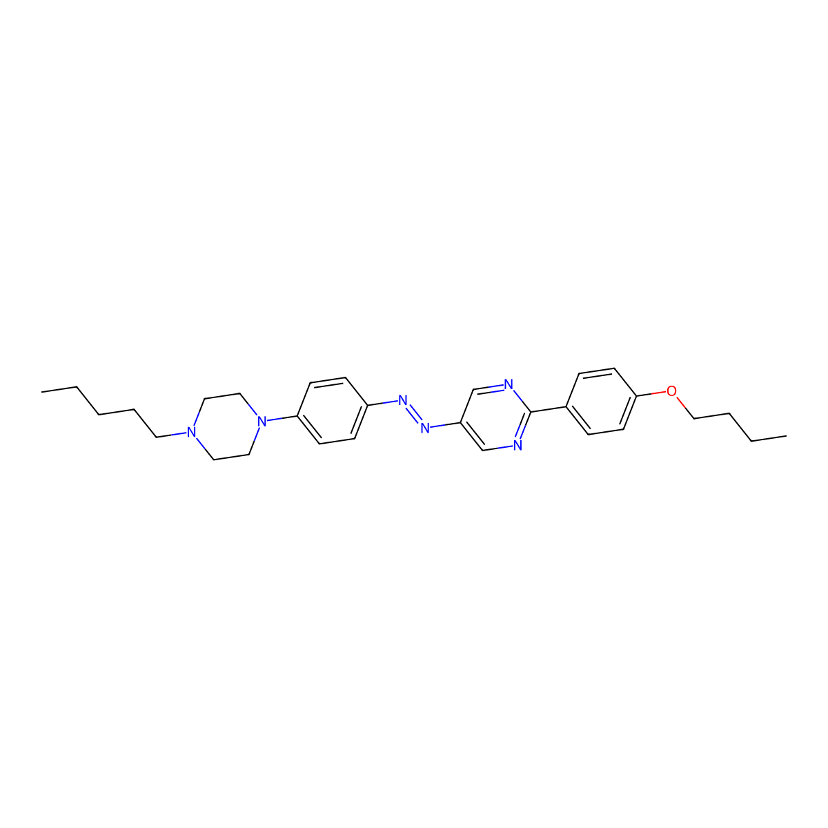 2-(4-butoxyphenyl)-5-{(E)-[4-(4-pentylpiperazin-1-yl)phenyl]diazenyl}pyrimidine molecular structure, CAS 846045-63-4