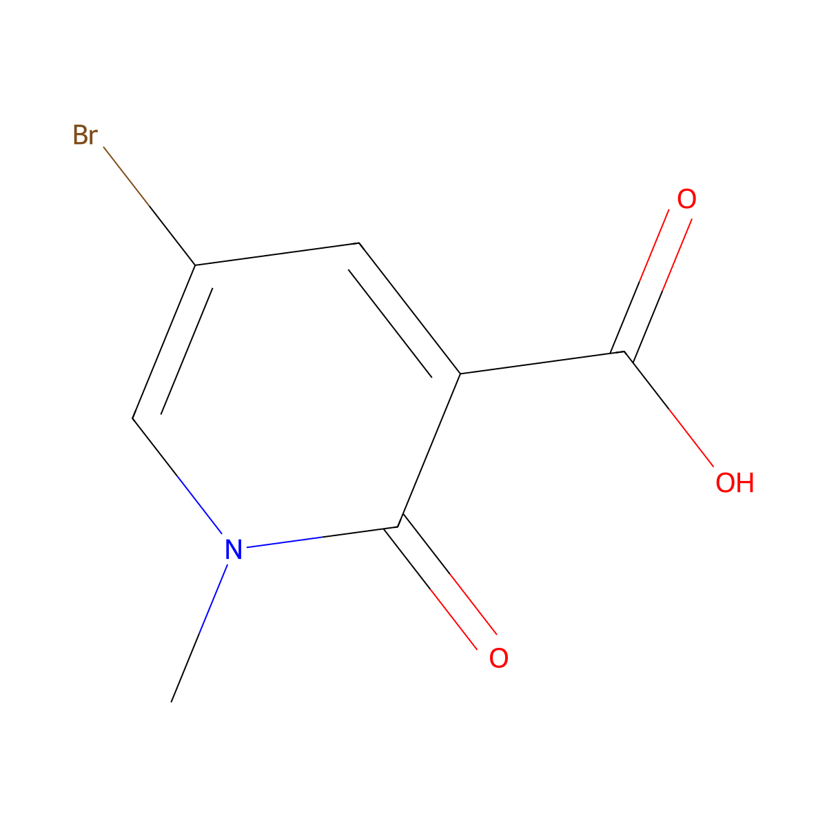 5-Bromo-1-methyl-2-oxo-1,2-dihydropyridine-3-carboxylic acid molecular structure, CAS 846048-15-5