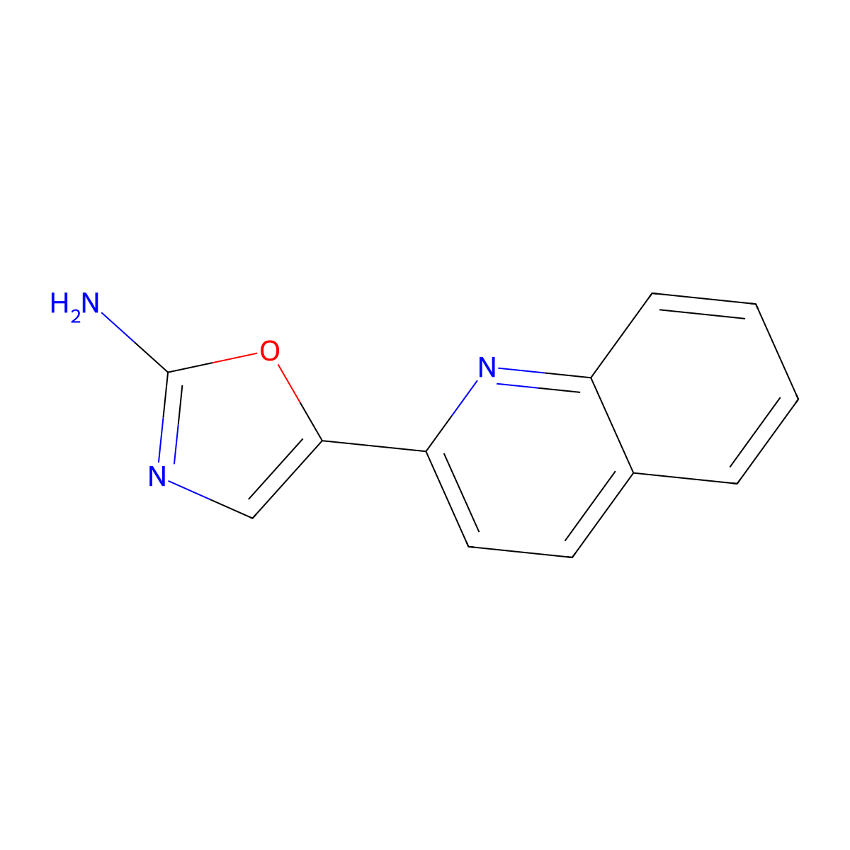 5-(Quinolin-2-yl)-1,3-oxazol-2-amine molecular structure, CAS 846055-69-4