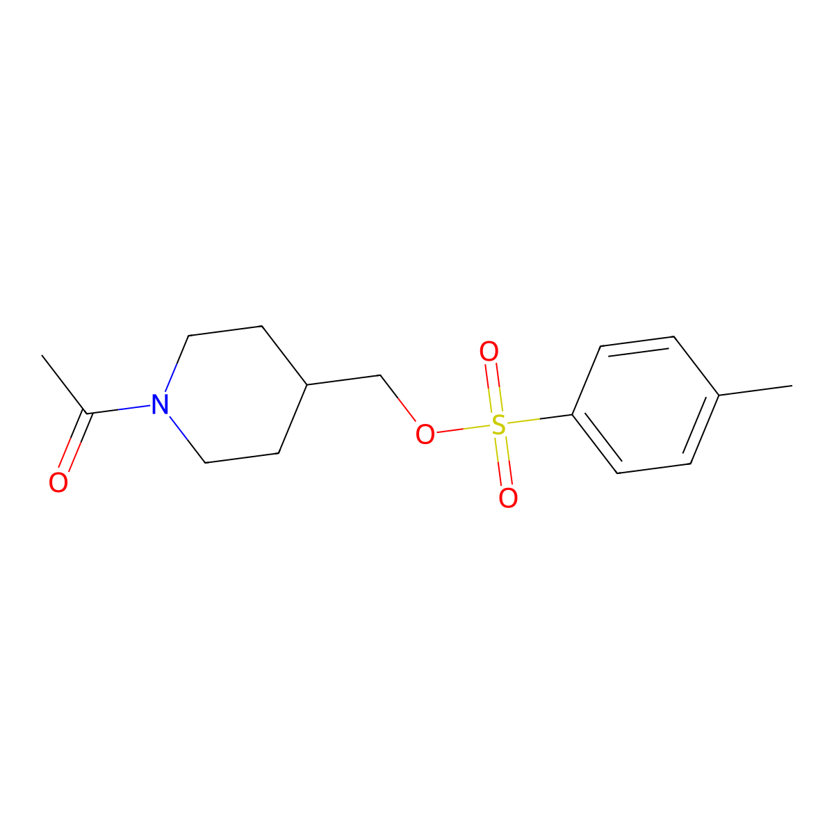(1-Acetylpiperidin-4-yl)methyl 4-methylbenzenesulfonate molecular structure, CAS 846057-25-8