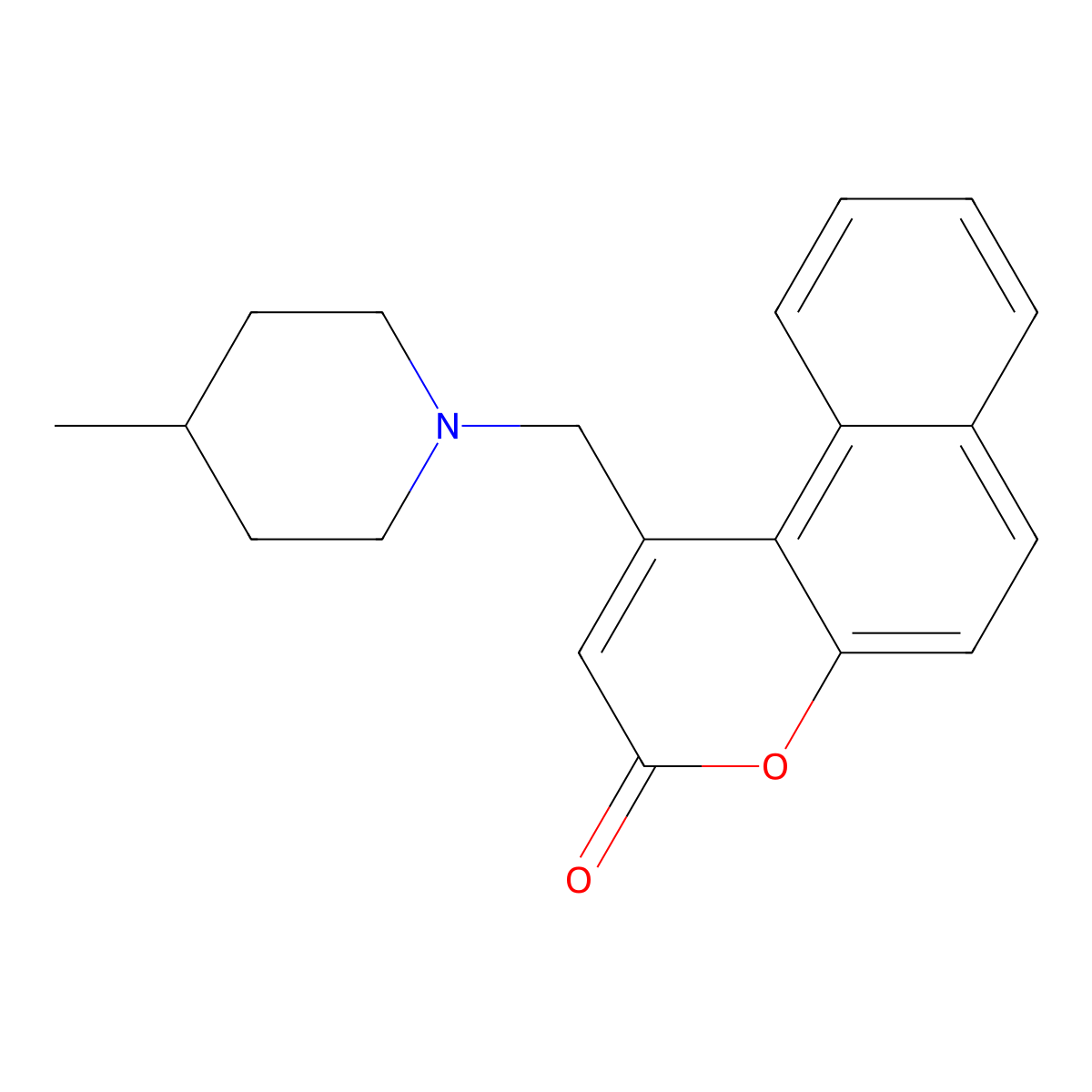 1-[(4-Methylpiperidin-1-yl)methyl]benzo[f]chromen-3-one molecular structure, CAS 846061-61-8