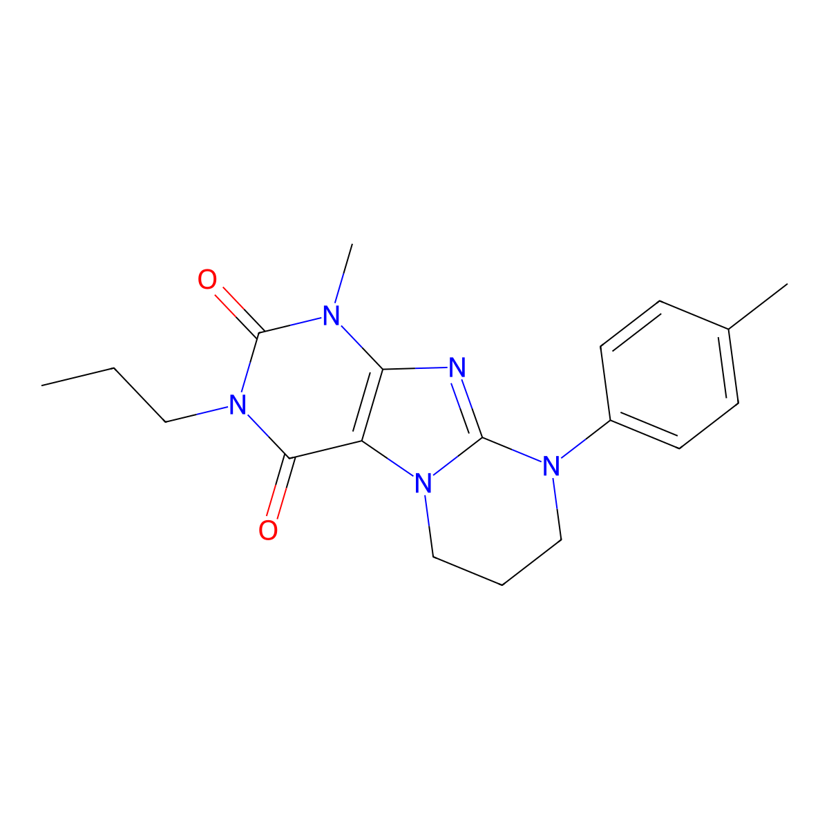 1-methyl-9-(4-methylphenyl)-3-propyl-7,8-dihydro-6H-purino[7,8-a]pyrimidine-2,4-dione molecular structure, CAS 846061-74-3