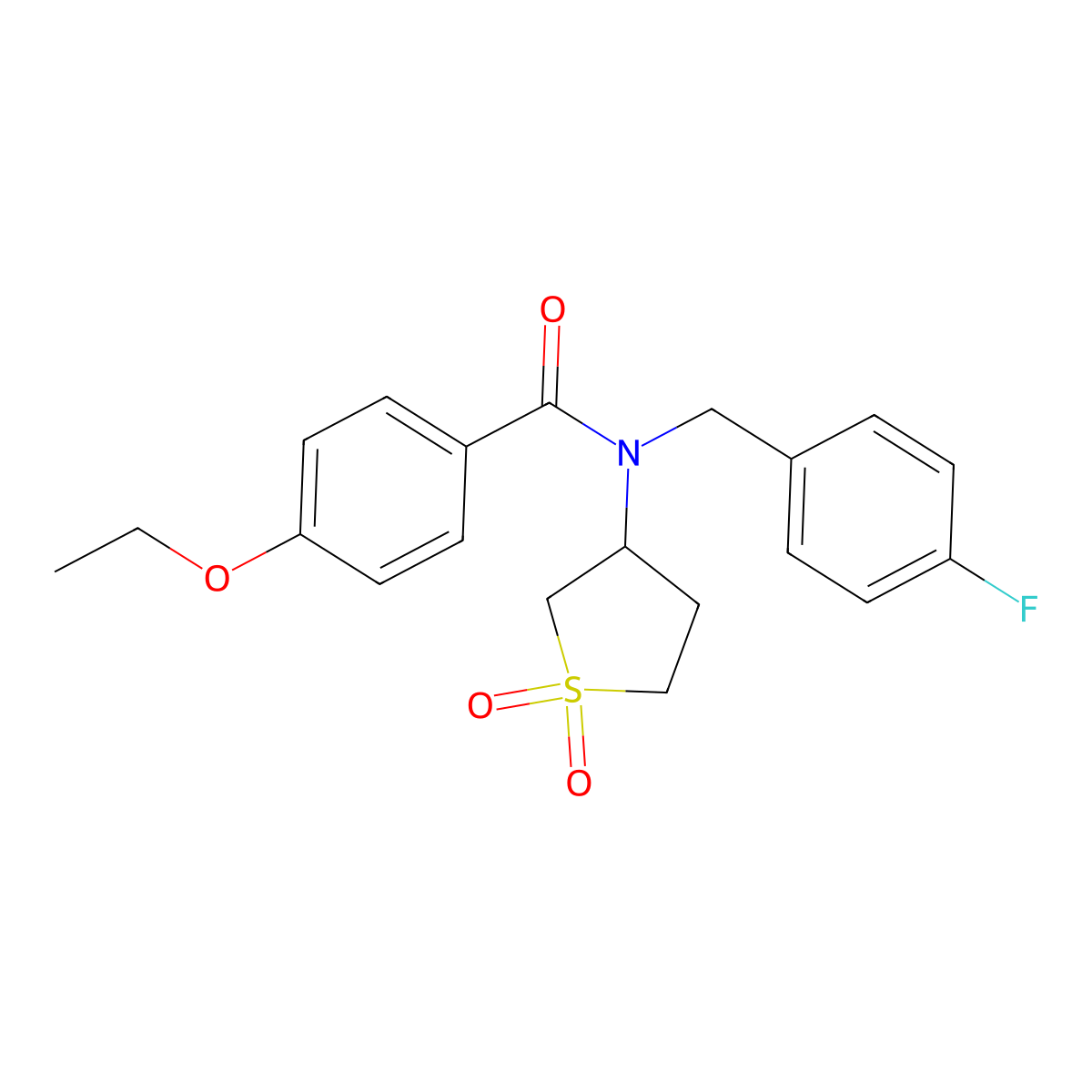 N-(1,1-dioxidotetrahydrothiophen-3-yl)-4-ethoxy-N-(4-fluorobenzyl)benzamide molecular structure, CAS 846062-25-7