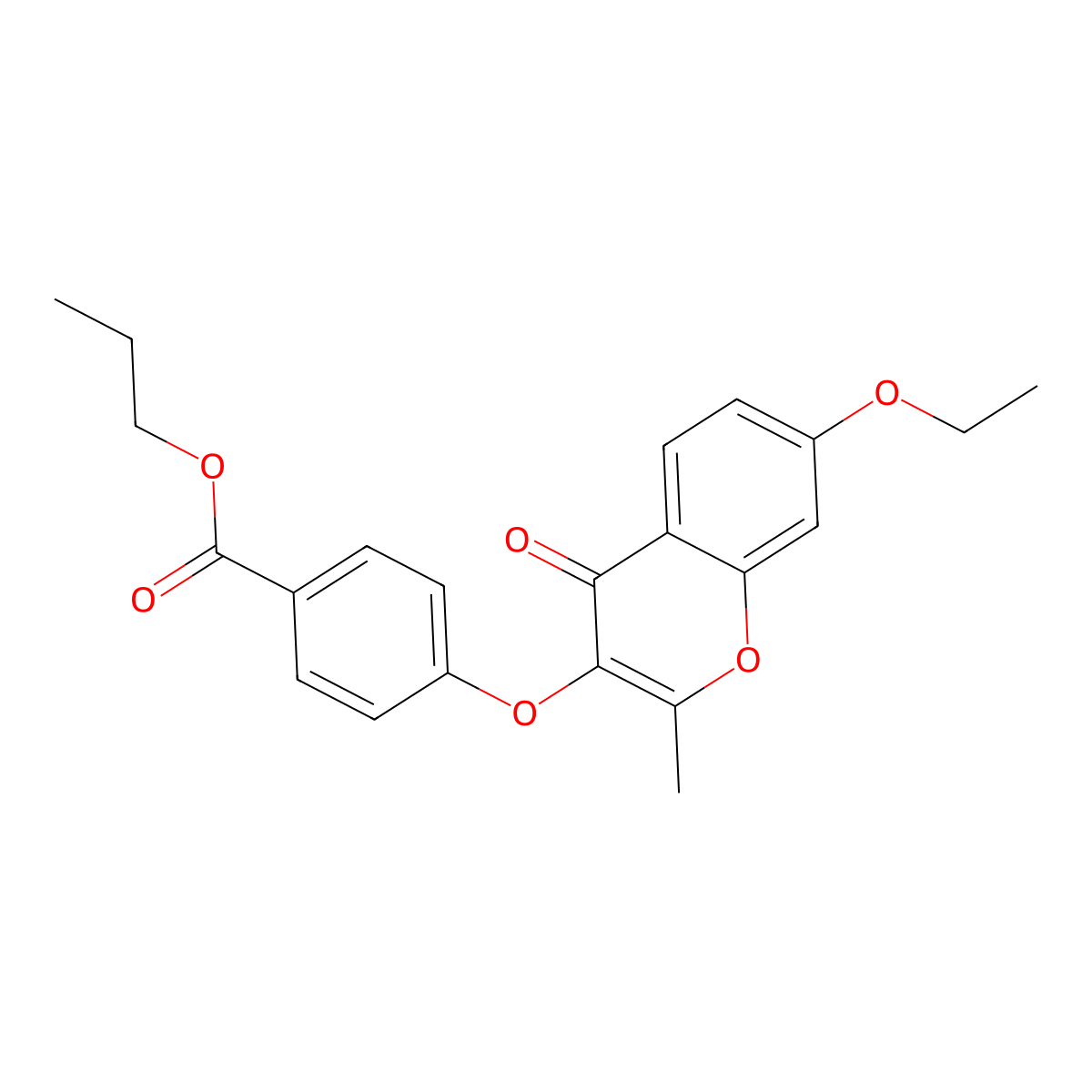 propyl 4-[(7-ethoxy-2-methyl-4-oxo-4H-chromen-3-yl)oxy]benzoate molecular structure, CAS 846062-26-8