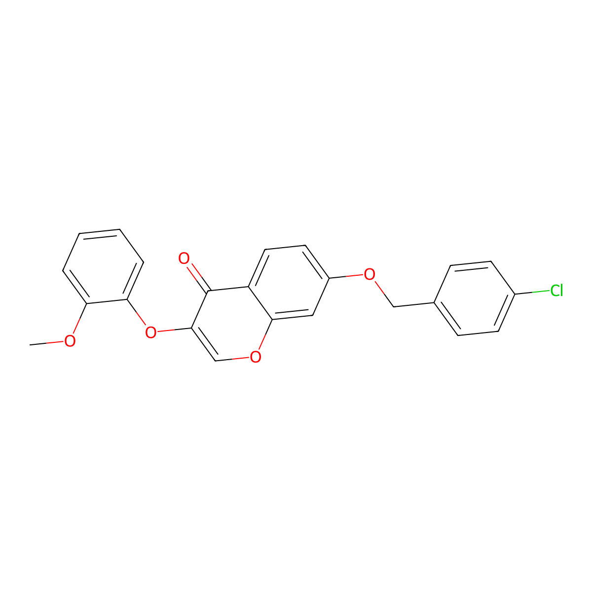 7-[(4-Chlorophenyl)methoxy]-3-(2-methoxyphenoxy)chromen-4-one molecular structure, CAS 846063-23-8