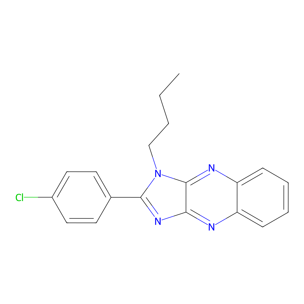 1-butyl-2-(4-chlorophenyl)-1H-imidazo[4,5-b]quinoxaline molecular structure, CAS 846064-81-1