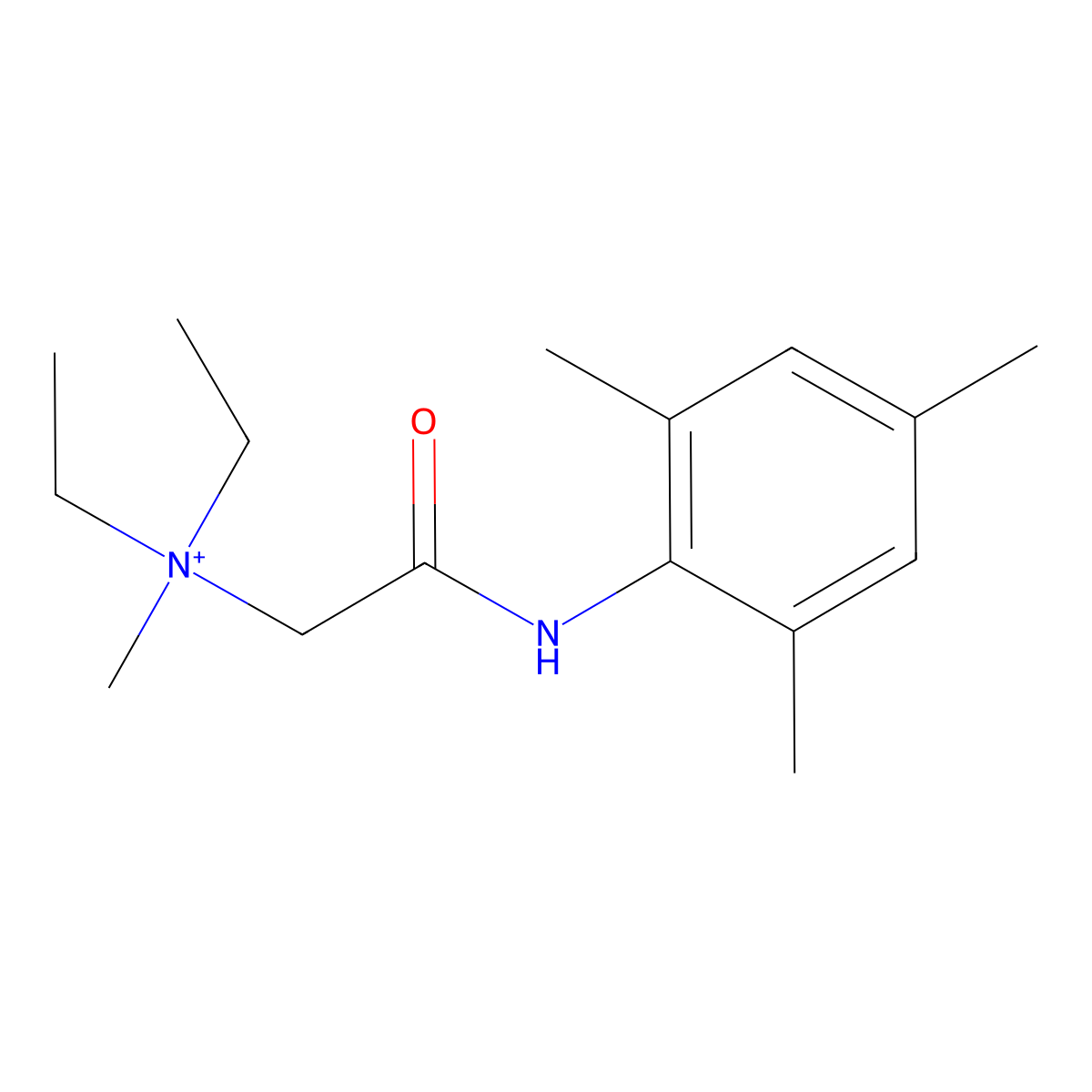Ammonium, diethylmethyl(((2,4,6-trimethylphenyl)carbamoyl)methyl)- molecular structure, CAS 84607-96-5